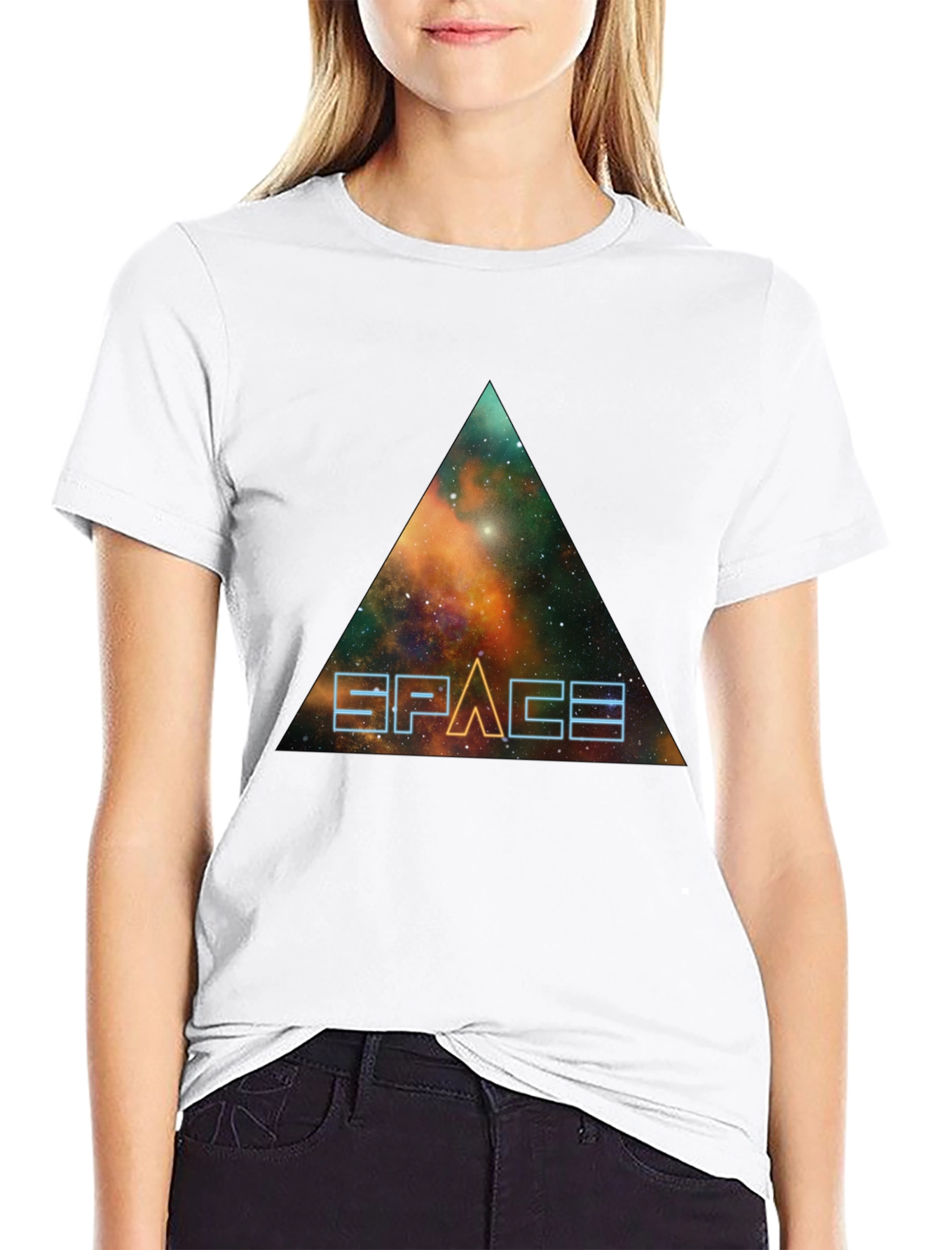 Space Galaxy Triangle Graphic Tee