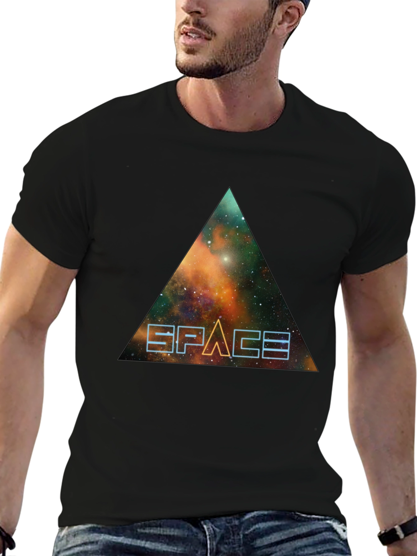 Space Galaxy Triangle Graphic Tee