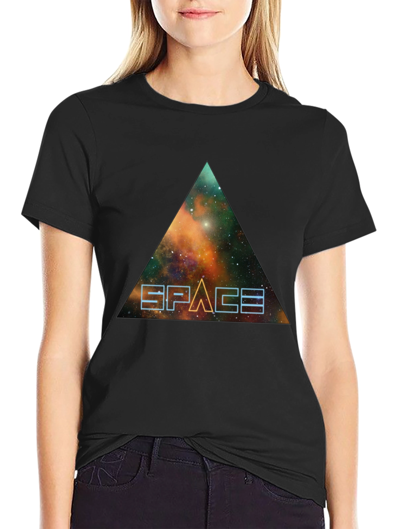 Space Galaxy Triangle Graphic Tee