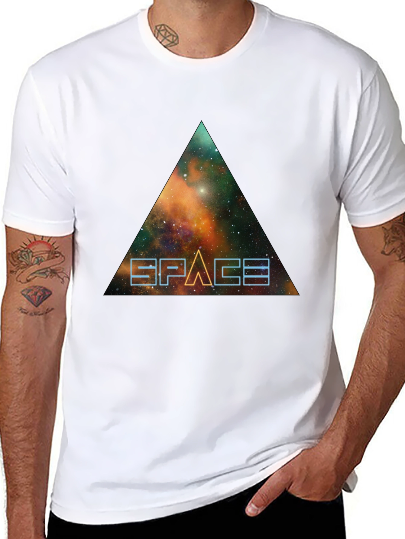Space Galaxy Triangle Graphic Tee