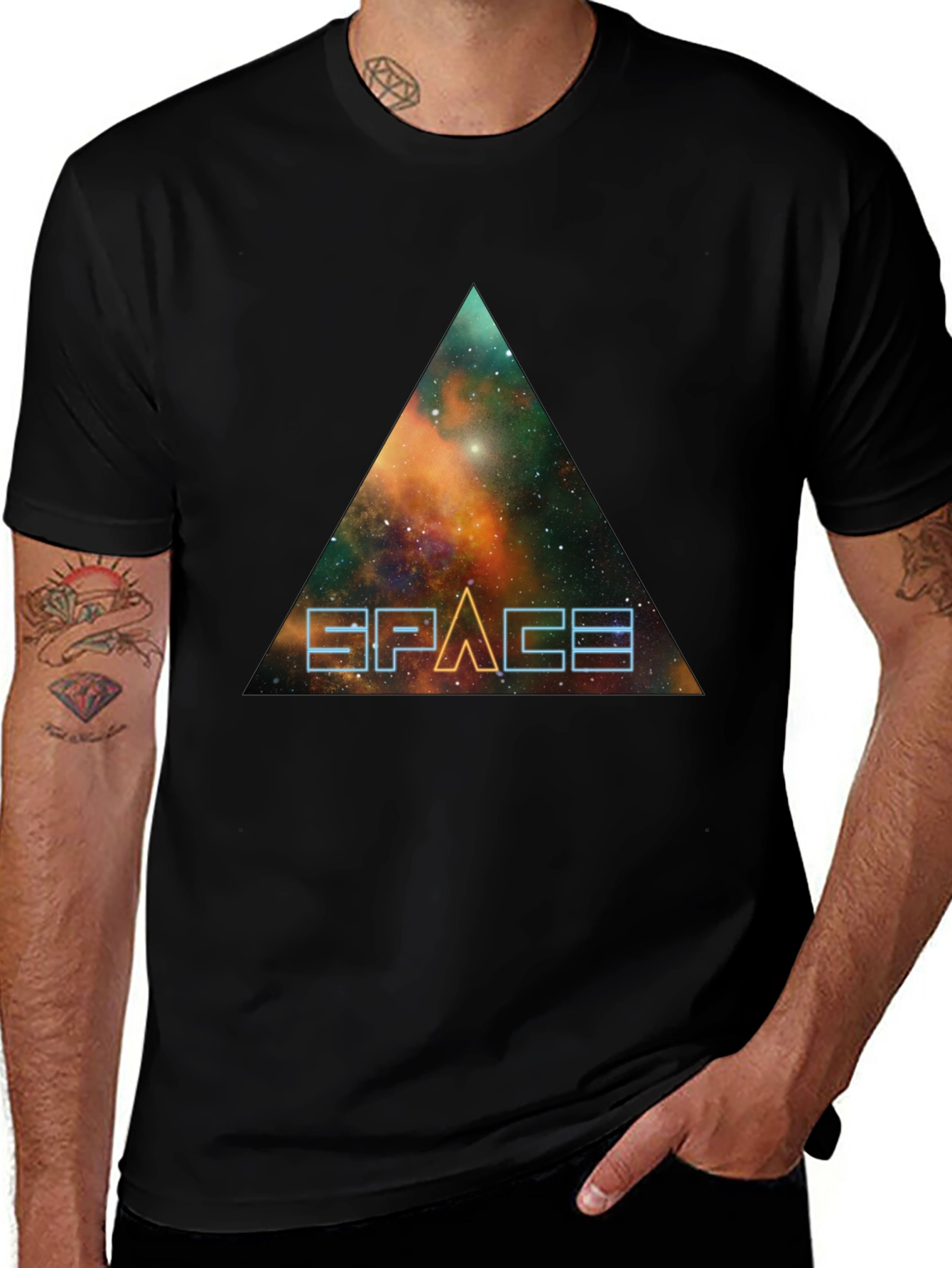 Space Galaxy Triangle Graphic Tee
