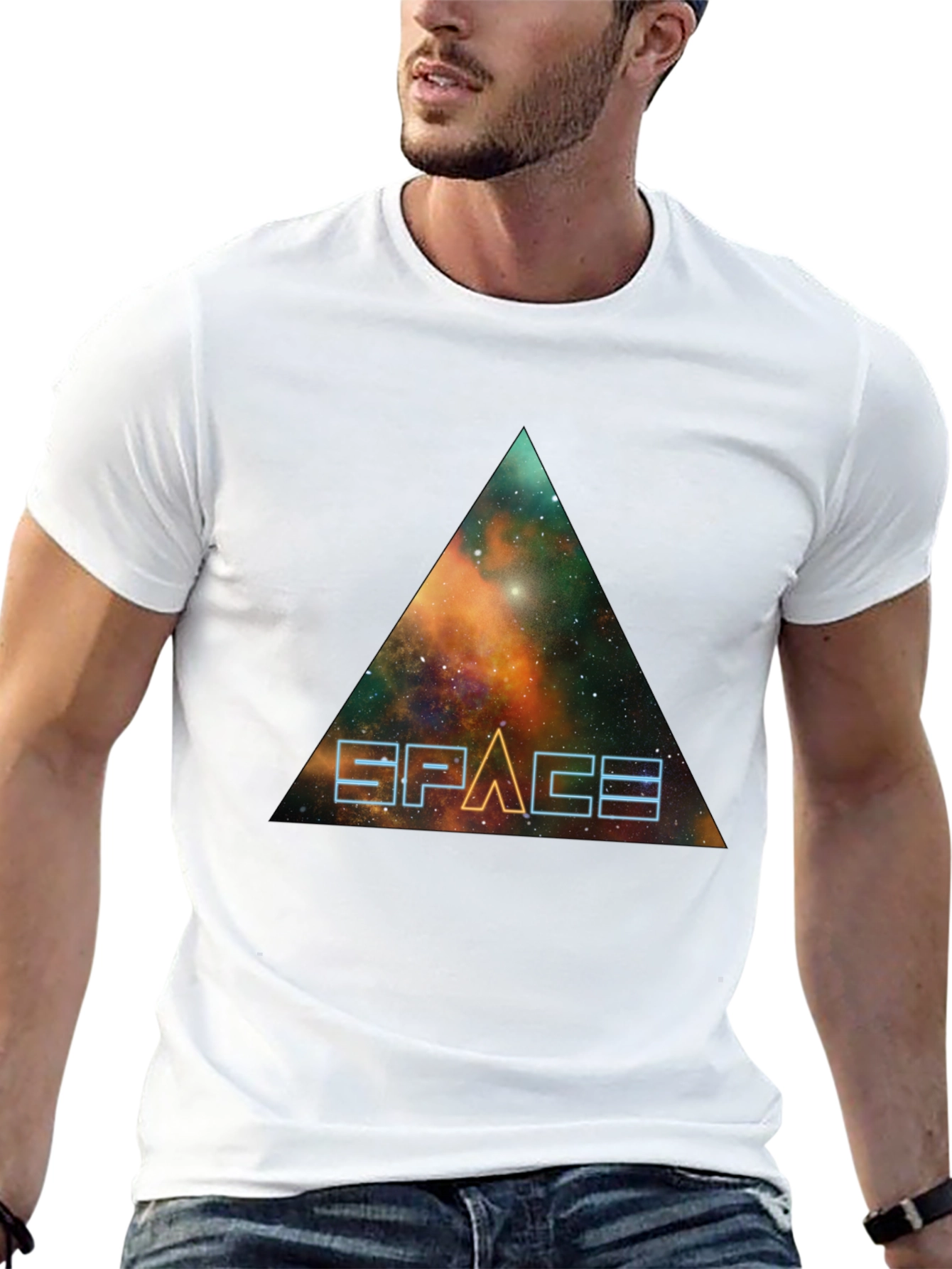 Space Galaxy Triangle Graphic Tee