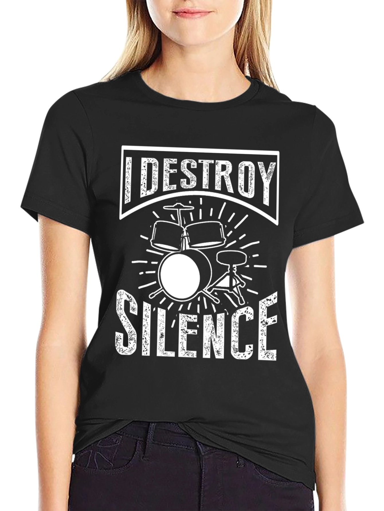 I Destroy Silence Drummer T-Shirt - Music Lover Tee