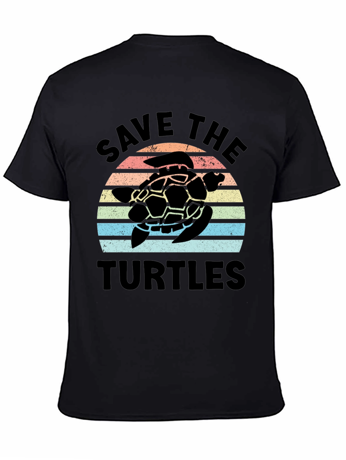 Save the Turtles Retro Sunset Graphic T-Shirt