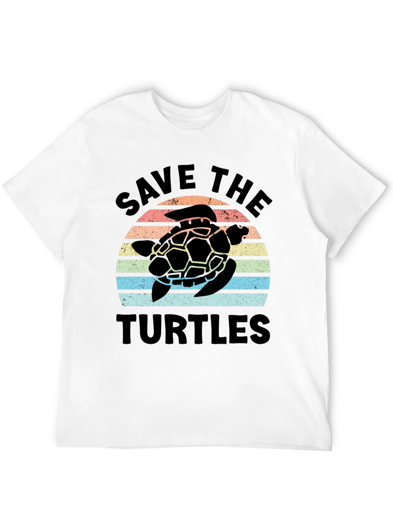 Save the Turtles Retro Sunset Graphic T-Shirt