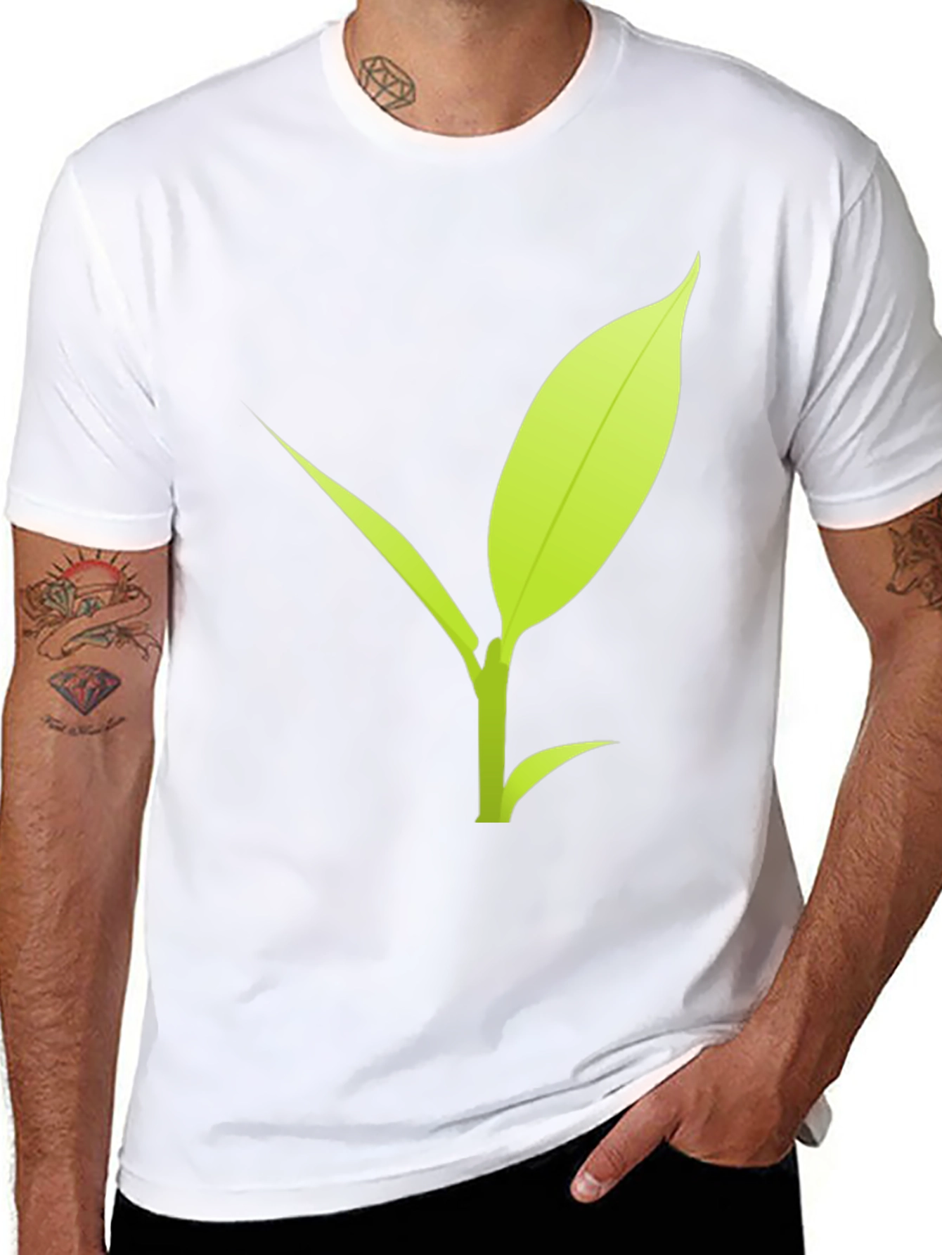 Leaf Graphic Black T-Shirt