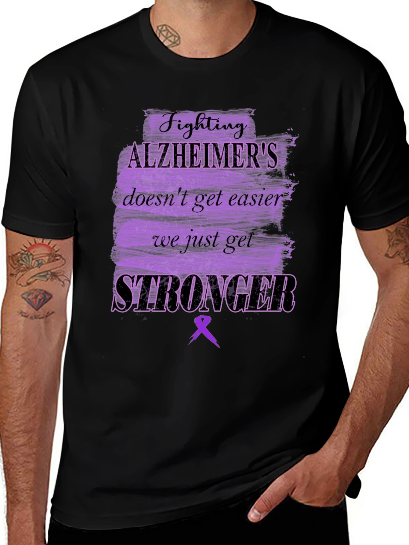 Alzheimers Awareness T-Shirt - Fighting Stronger