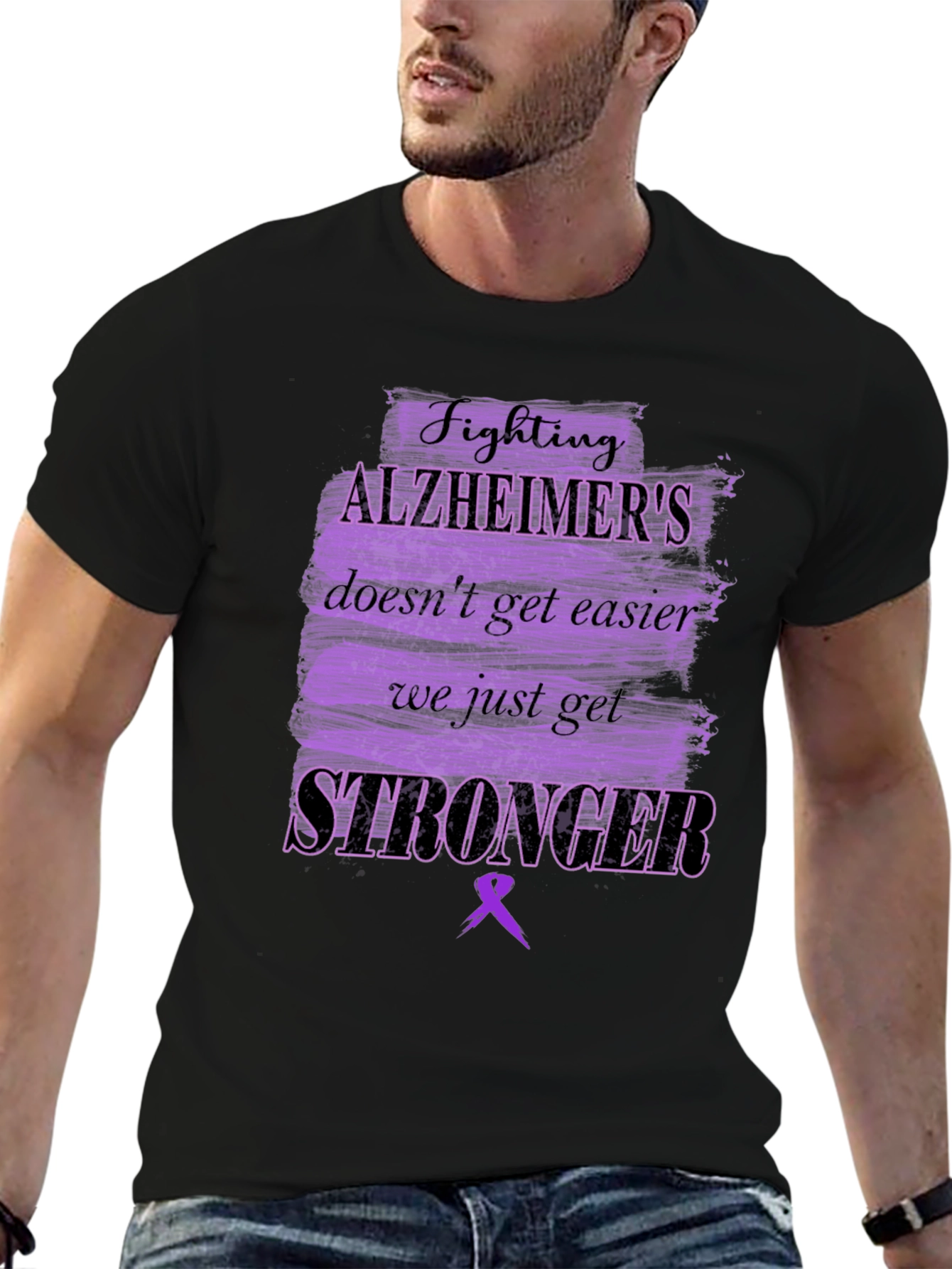 Alzheimers Awareness T-Shirt - Fighting Stronger