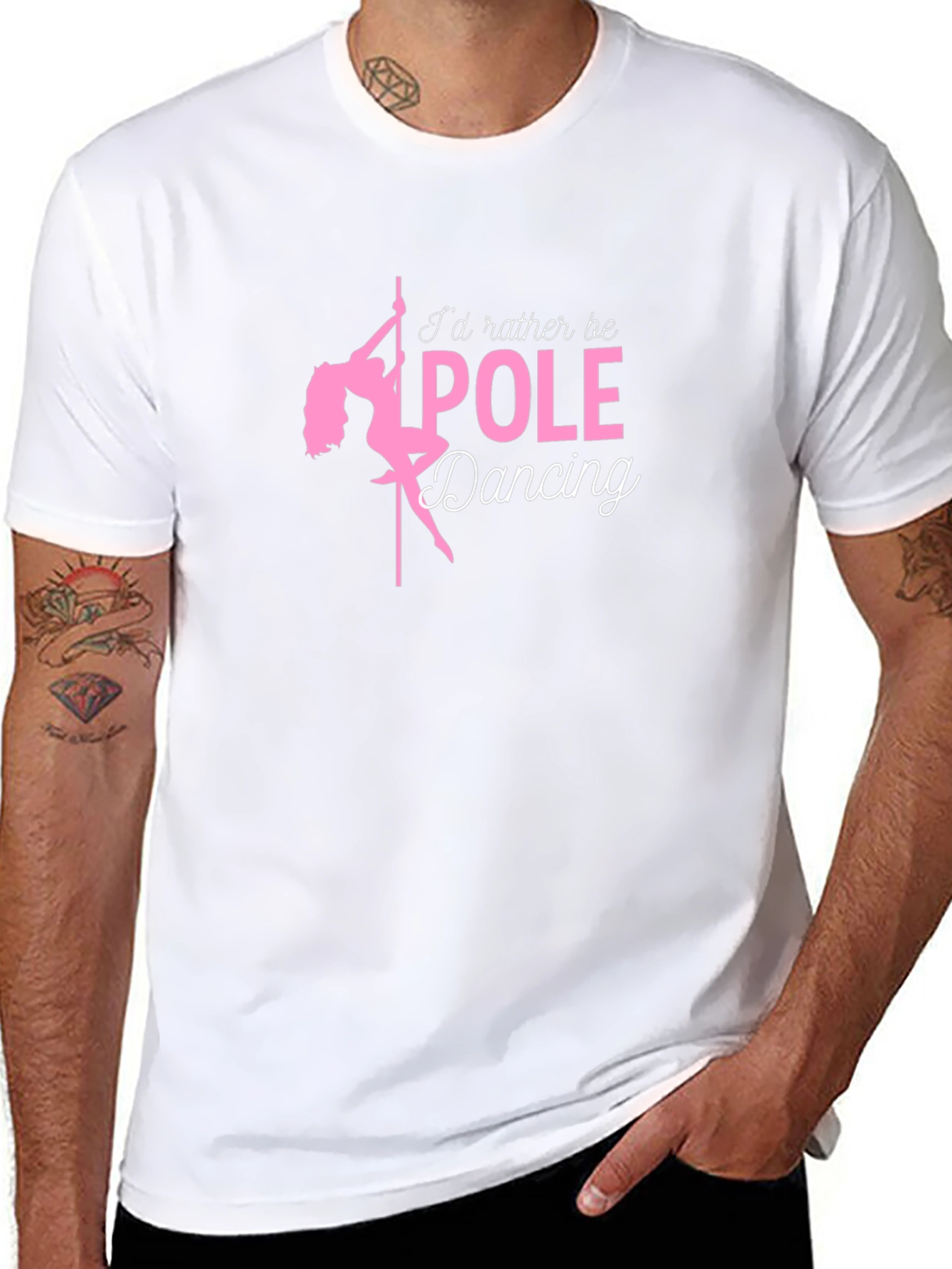 Id Rather Be Pole Dancing Black T-Shirt