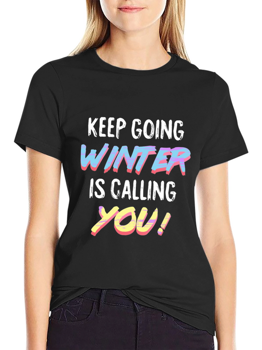 Winter is Calling Graphic Tee - Black