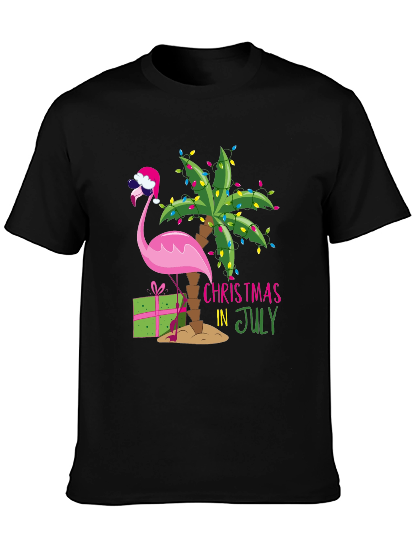 Christmas in July Flamingo T-Shirt