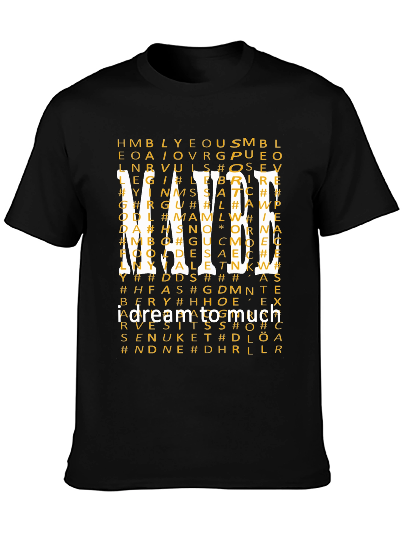 I Dream Too Much Graphic Print Tee - Black