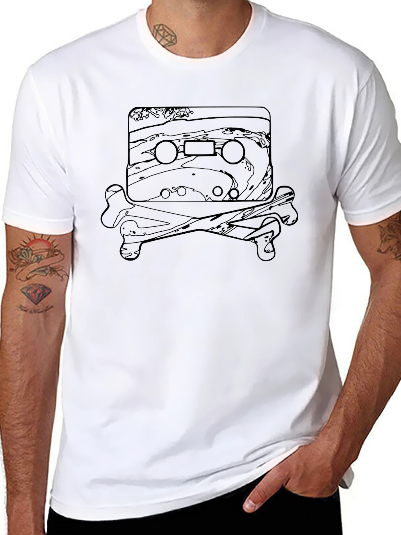Cassette Tape Skull T-Shirt - Retro Music Lover Tee