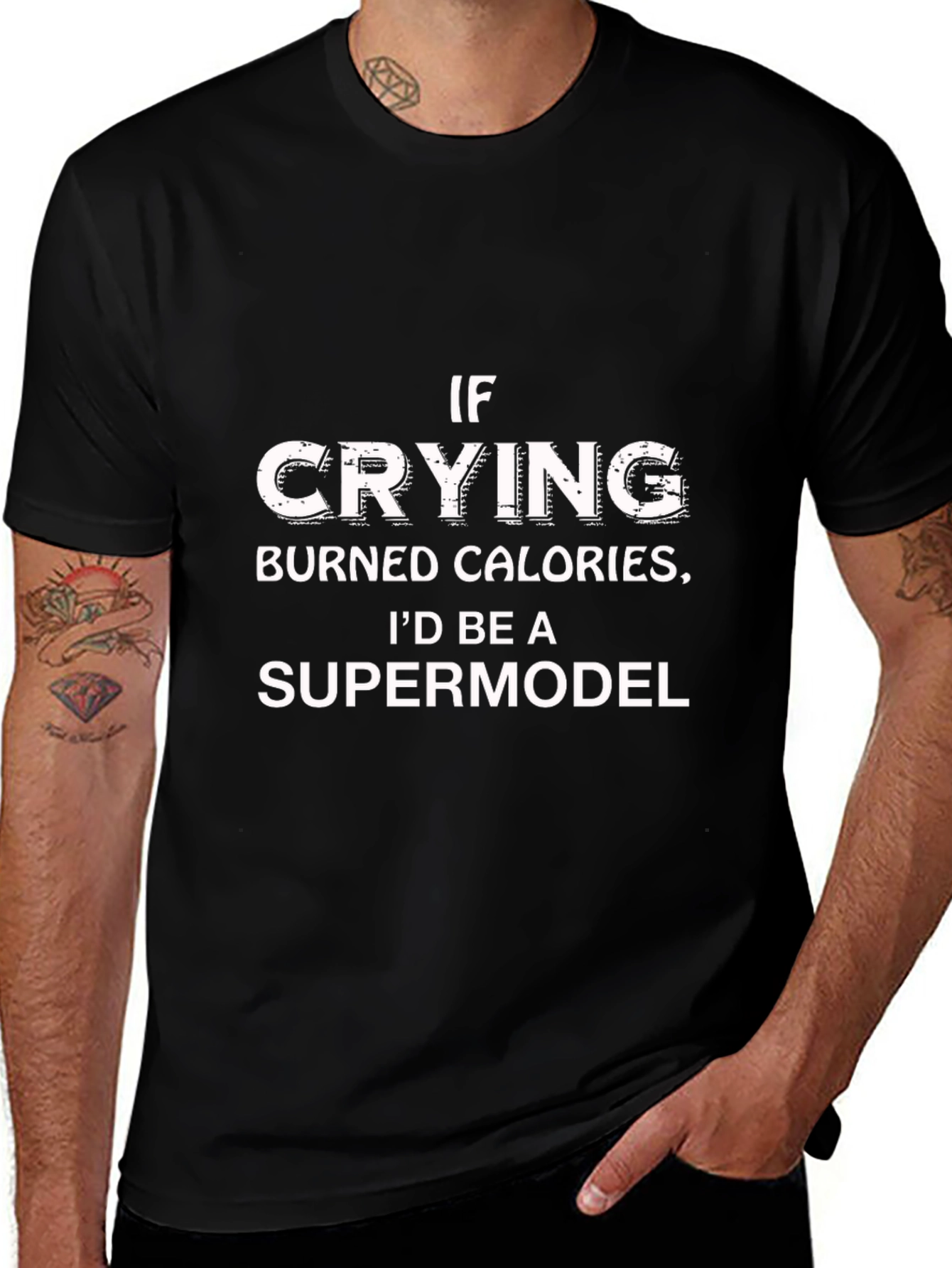 Funny Crying Supermodel Graphic Tee