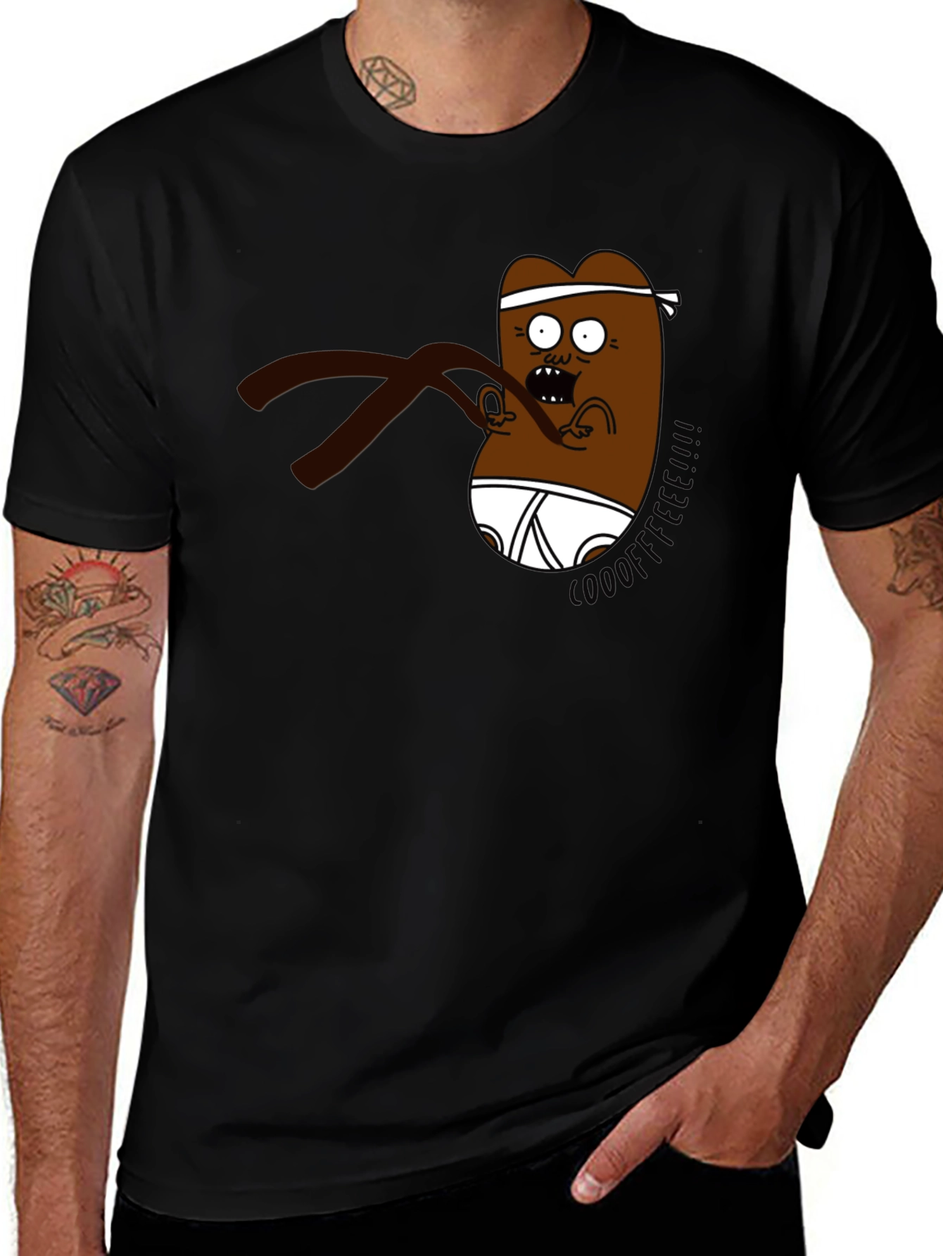 Cartoon Character Black T-Shirt