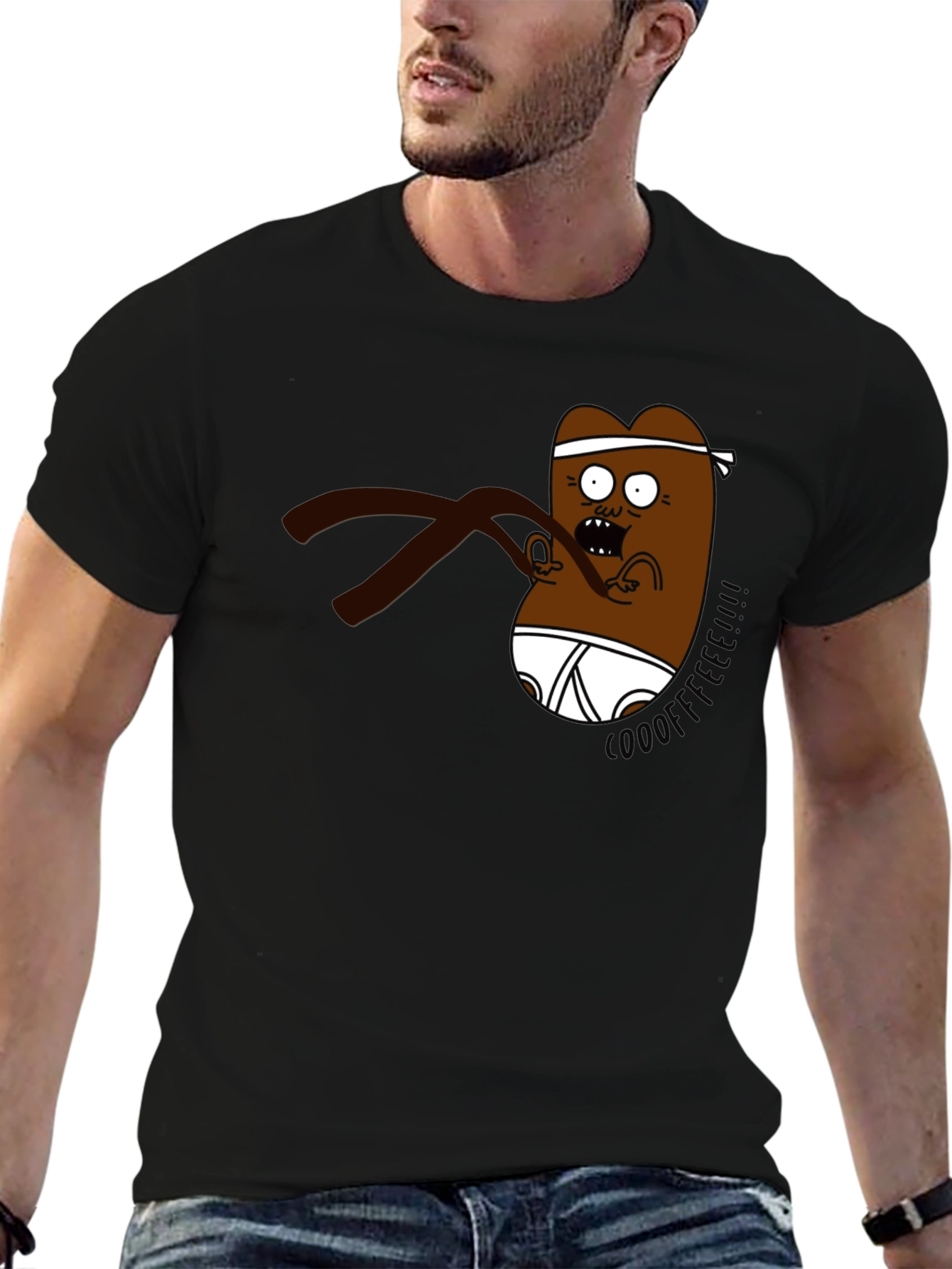 Cartoon Character Black T-Shirt