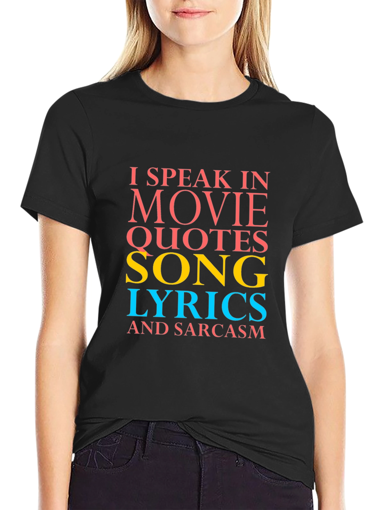 Humorous I Speak In... Graphic Tee - Black