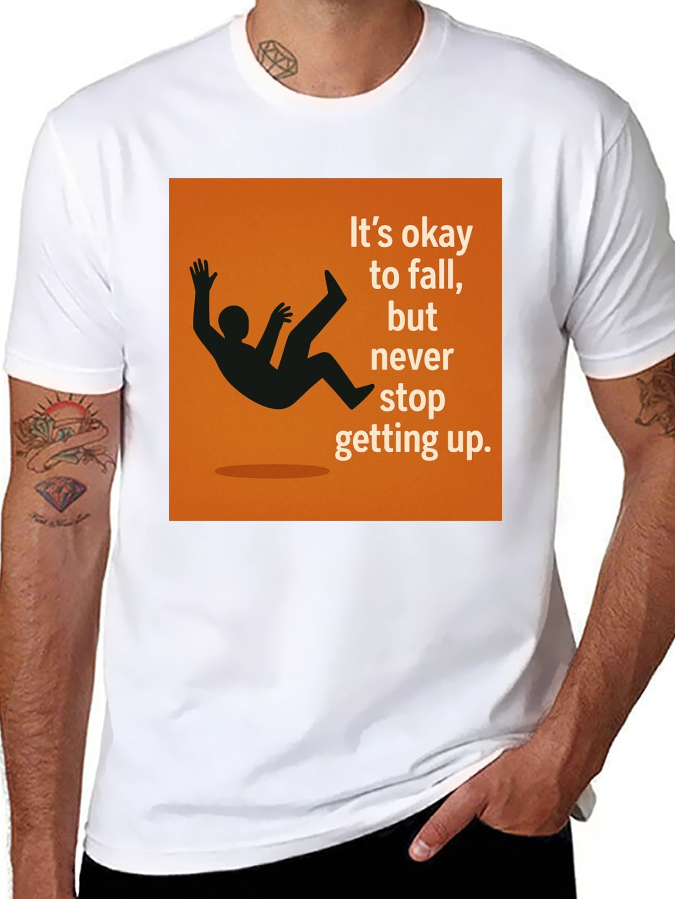 Motivational Its Okay to Fall Graphic Tee
