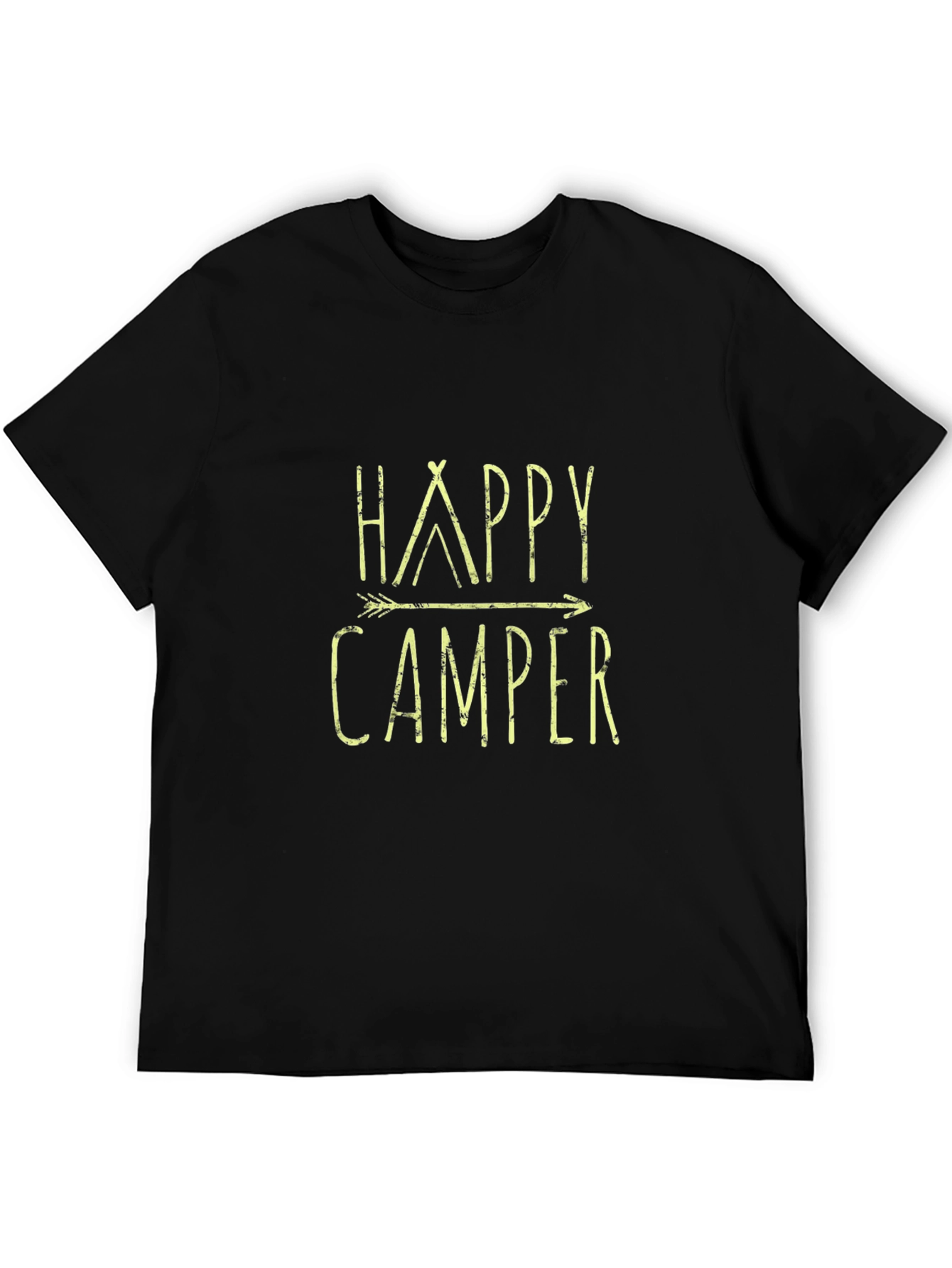 Happy Camper Graphic Tee - Black Casual T-Shirt