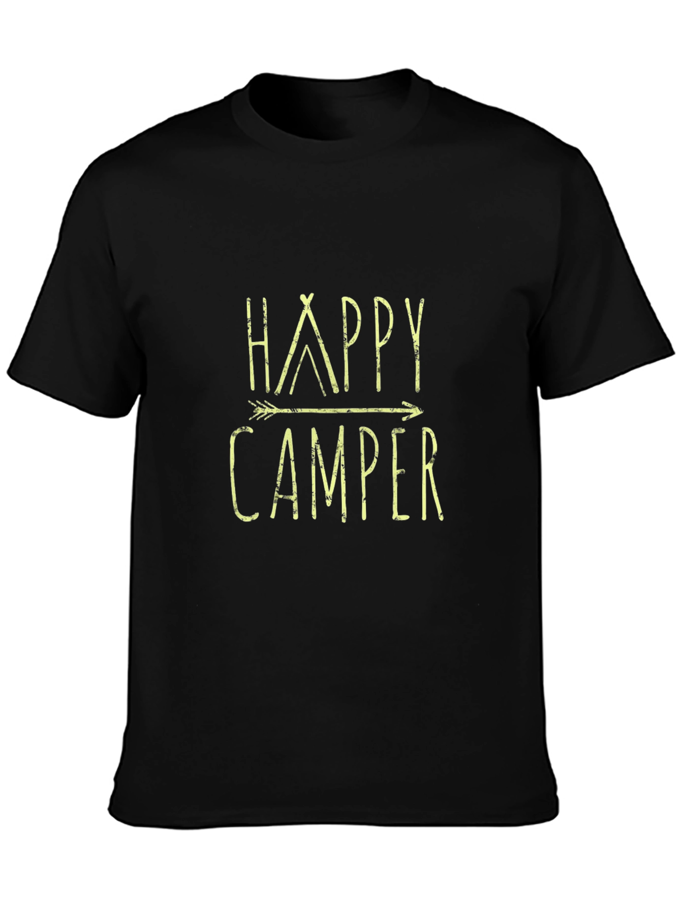 Happy Camper Graphic Tee - Black Casual T-Shirt