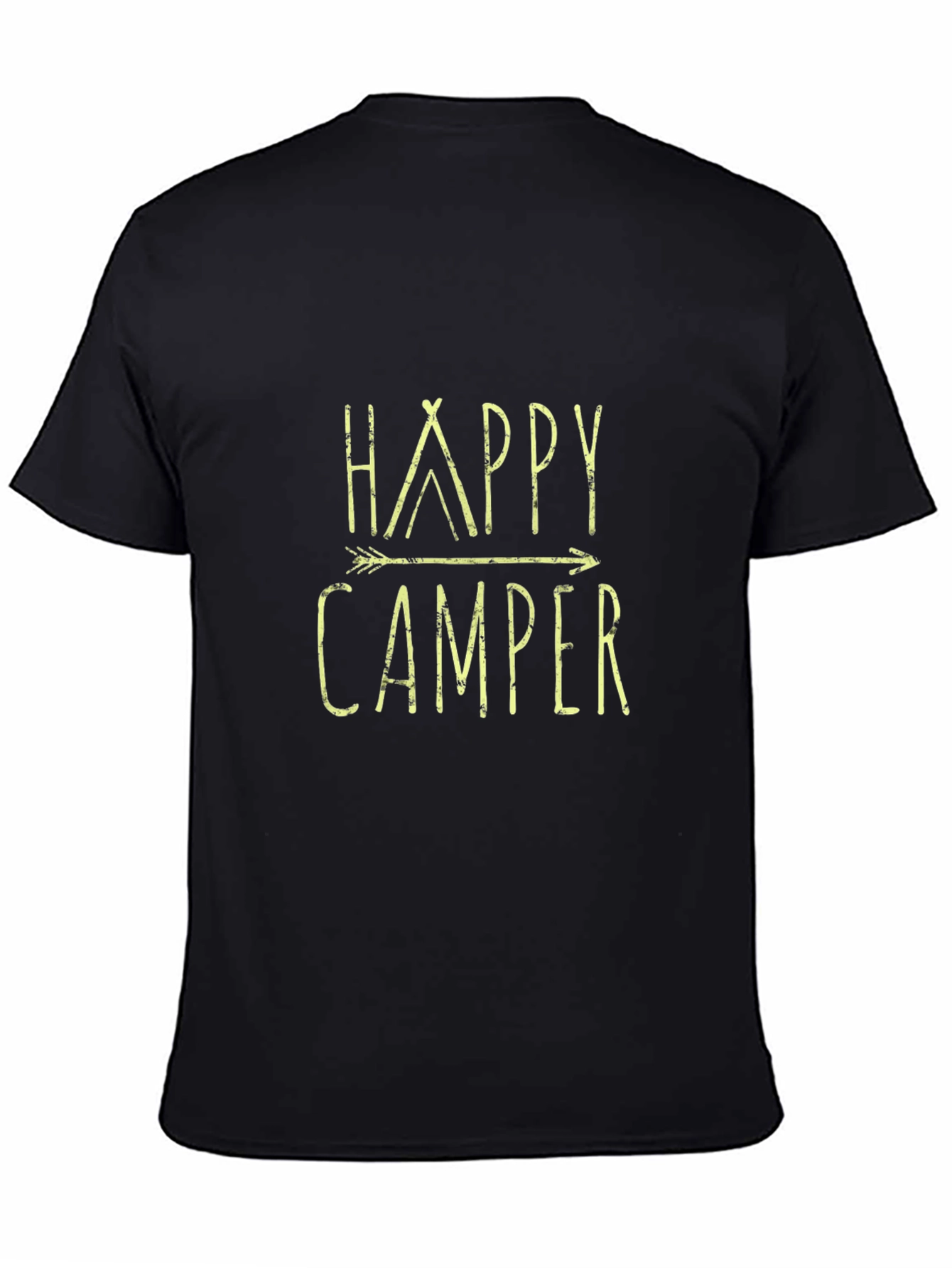 Happy Camper Graphic Tee - Black Casual T-Shirt