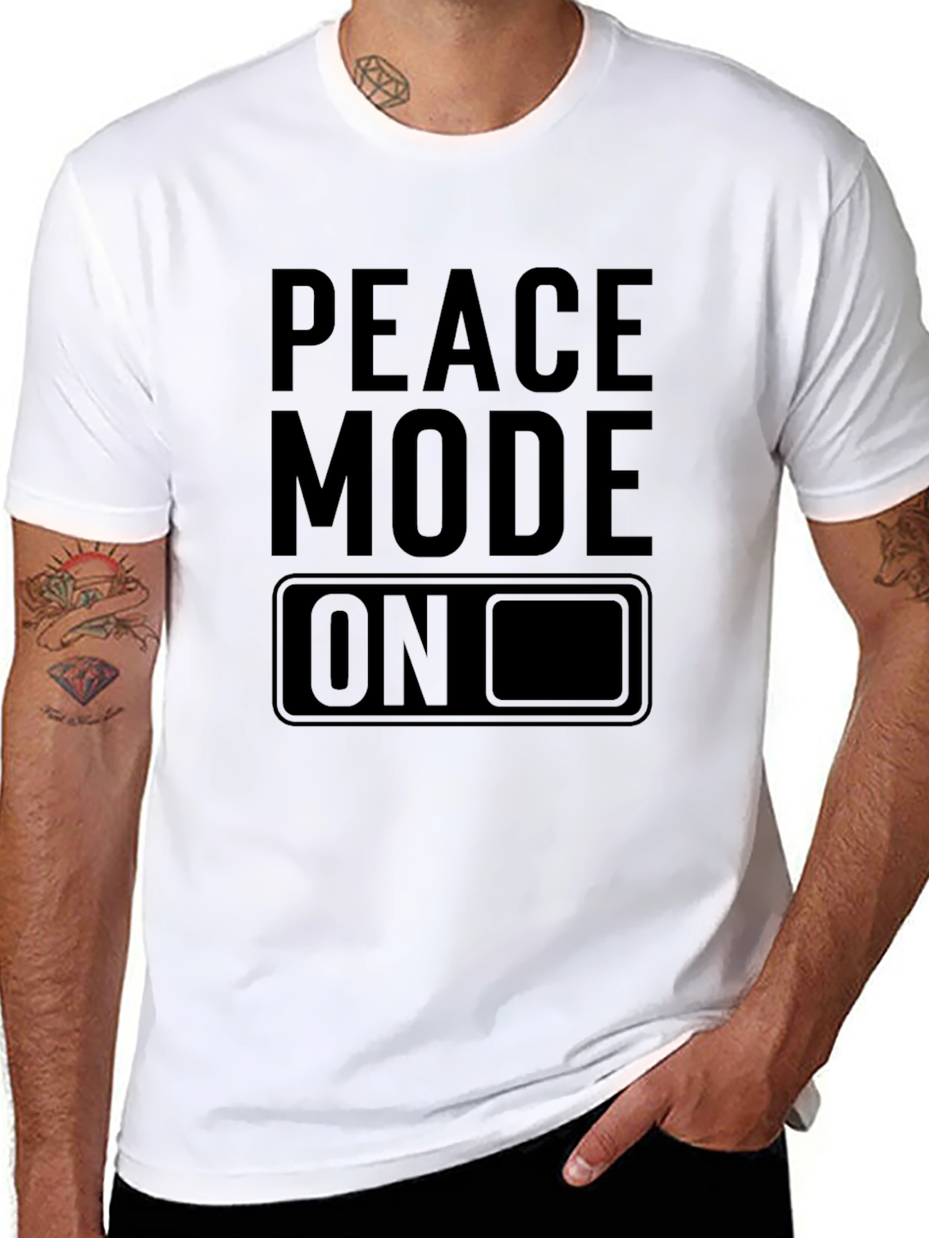 Peace Mode On Black Graphic Tee