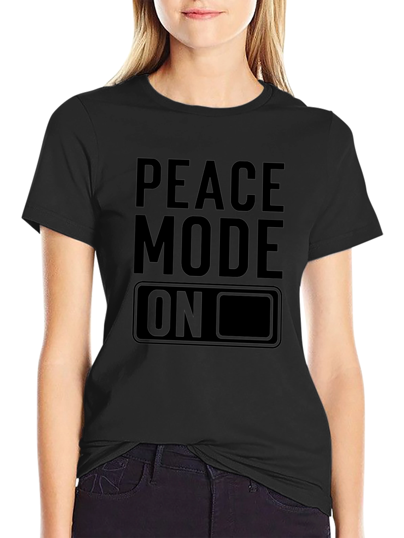 Peace Mode On Black Graphic Tee