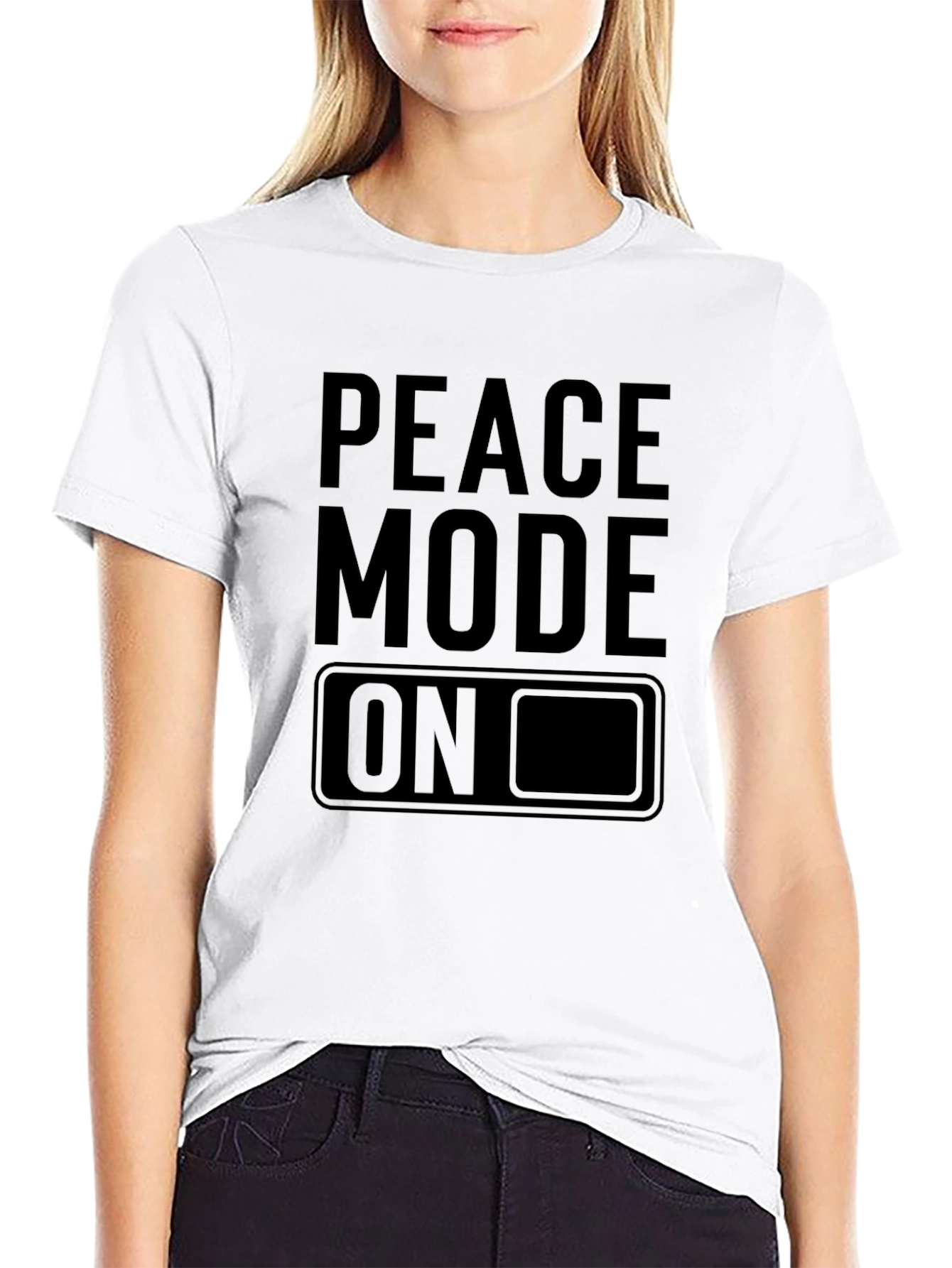 Peace Mode On Black Graphic Tee