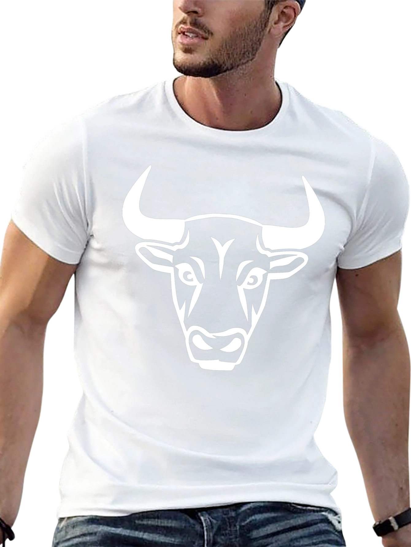 Bull Graphic Tee - Black Cotton T-Shirt