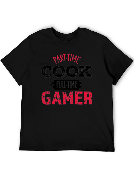 Part-Time Cook Full-Time Gamer Black T-Shirt