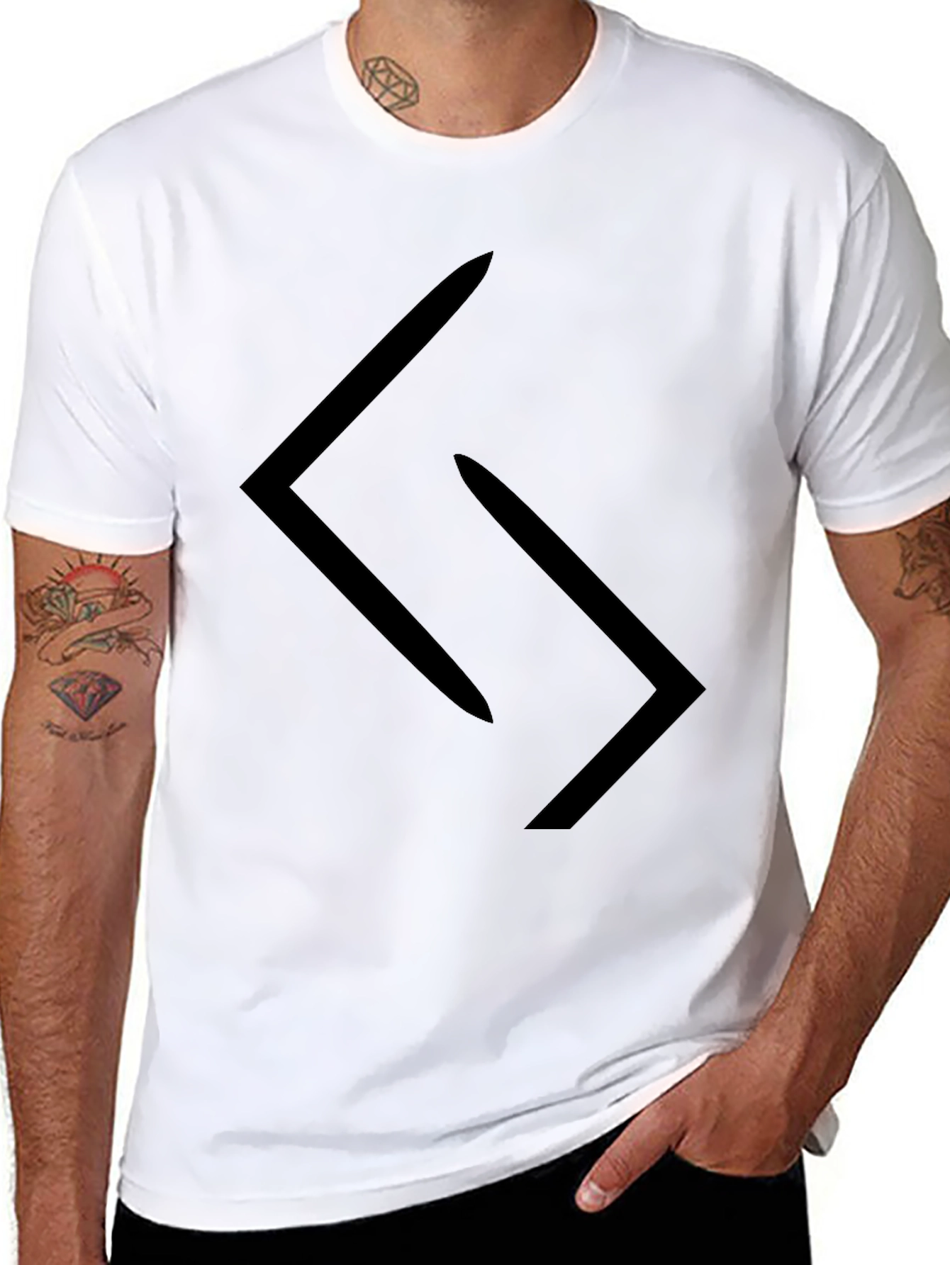 Minimalist Black T-Shirt with Abstract Graphic Design