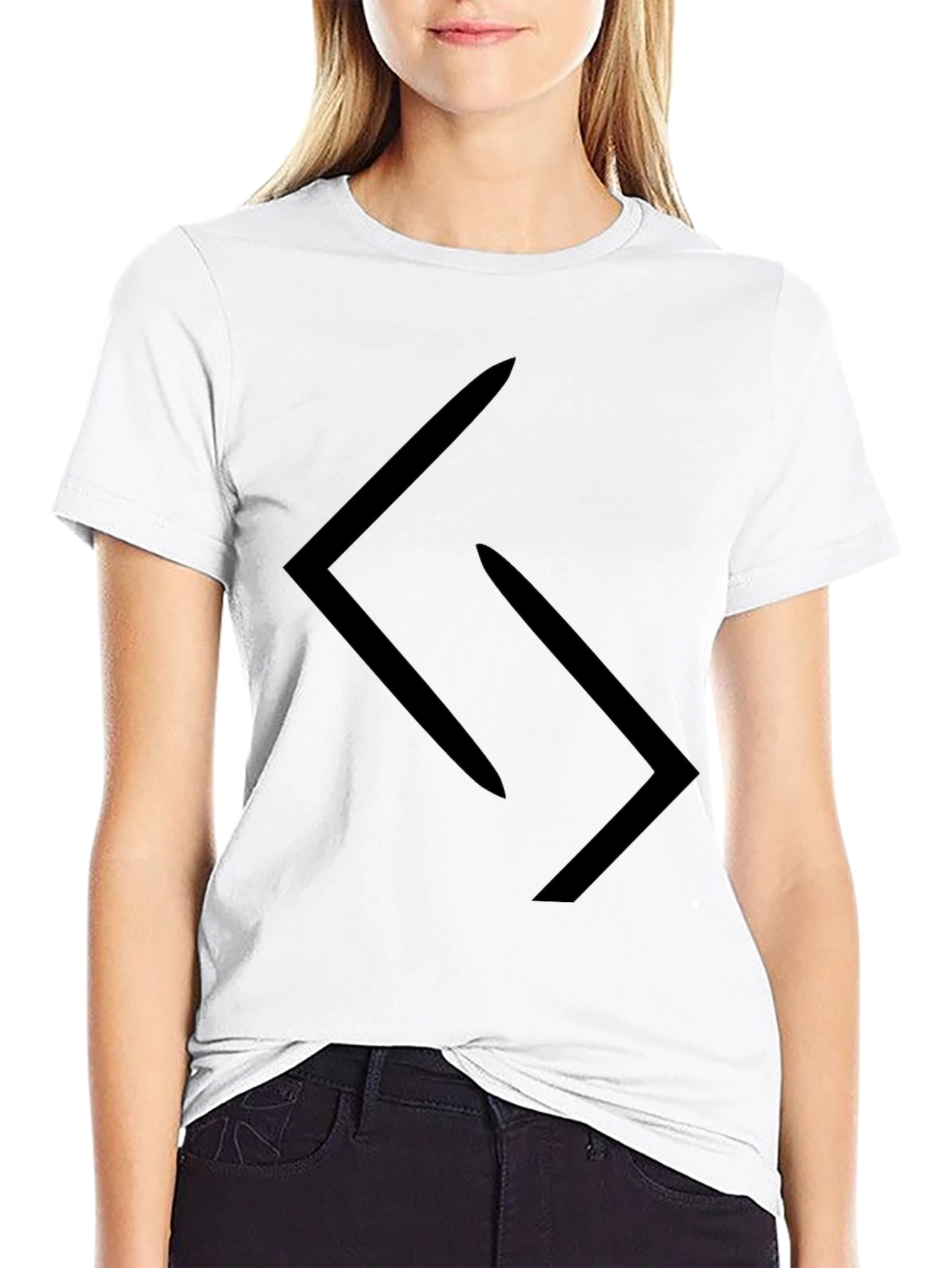 Minimalist Black T-Shirt with Abstract Graphic Design