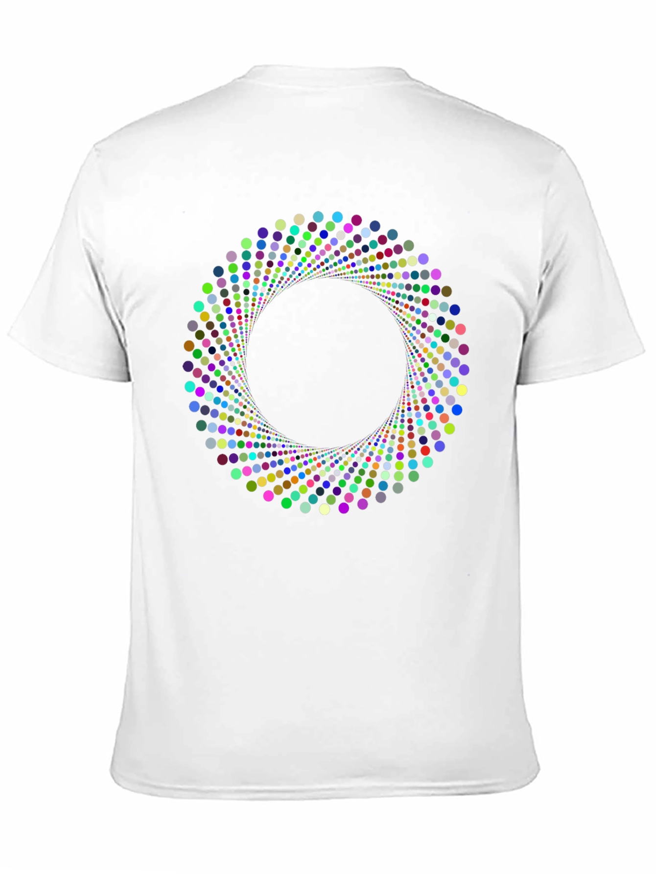 Geometric Circle Dot Graphic Black T-Shirt