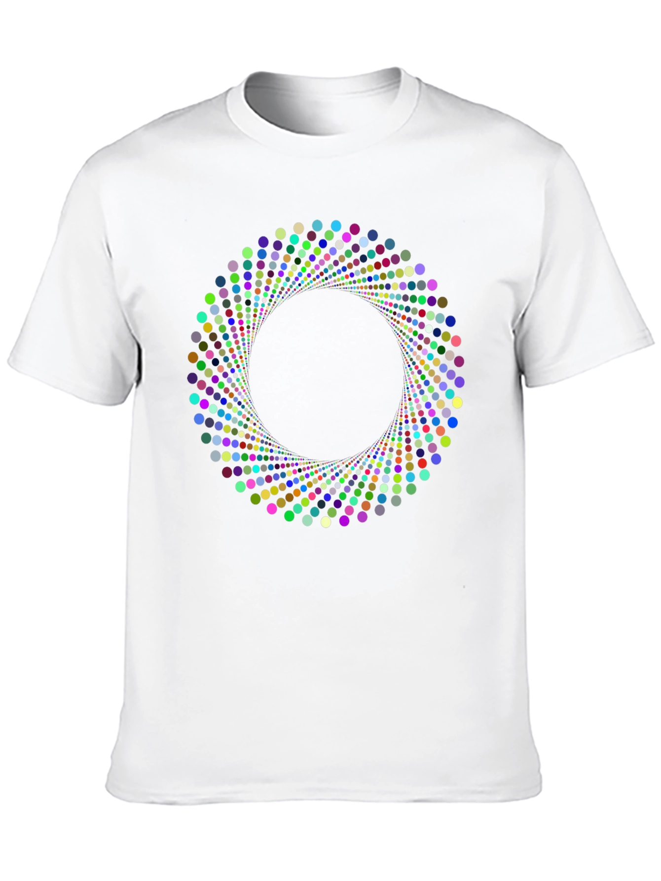 Geometric Circle Dot Graphic Black T-Shirt