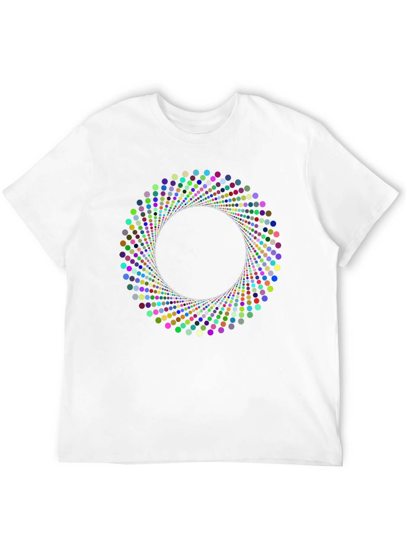 Geometric Circle Dot Graphic Black T-Shirt