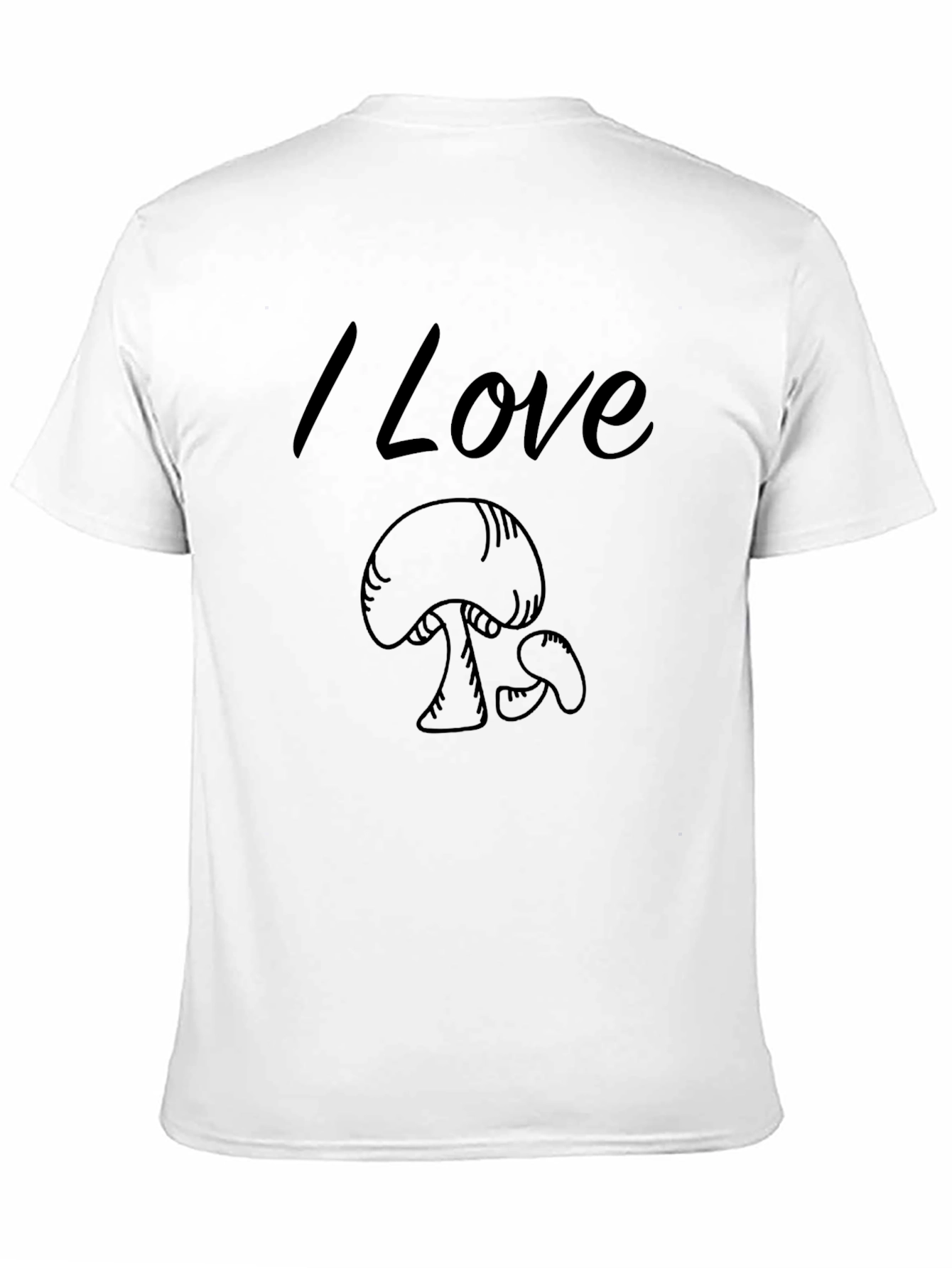 I Love Mushrooms Graphic Tee - Black Cotton T-Shirt