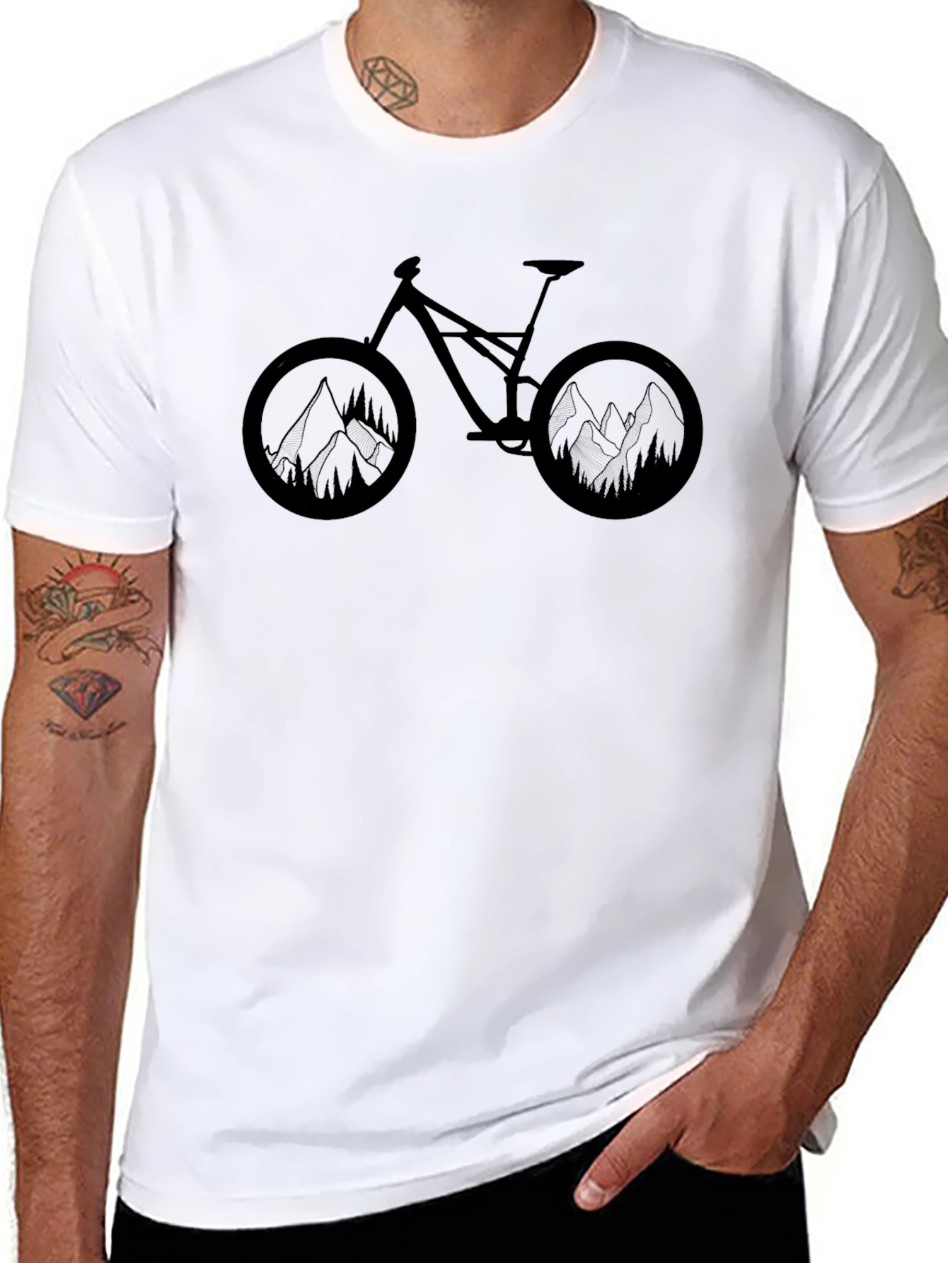 Mountain Bike Graphic T-Shirt - Black