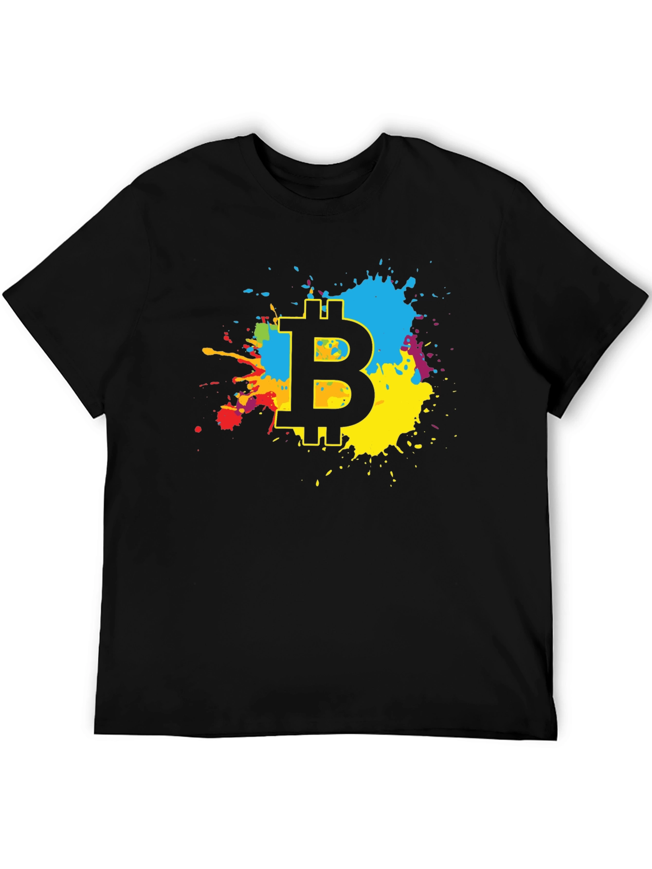 Bitcoin Splash Graphic Black T-Shirt