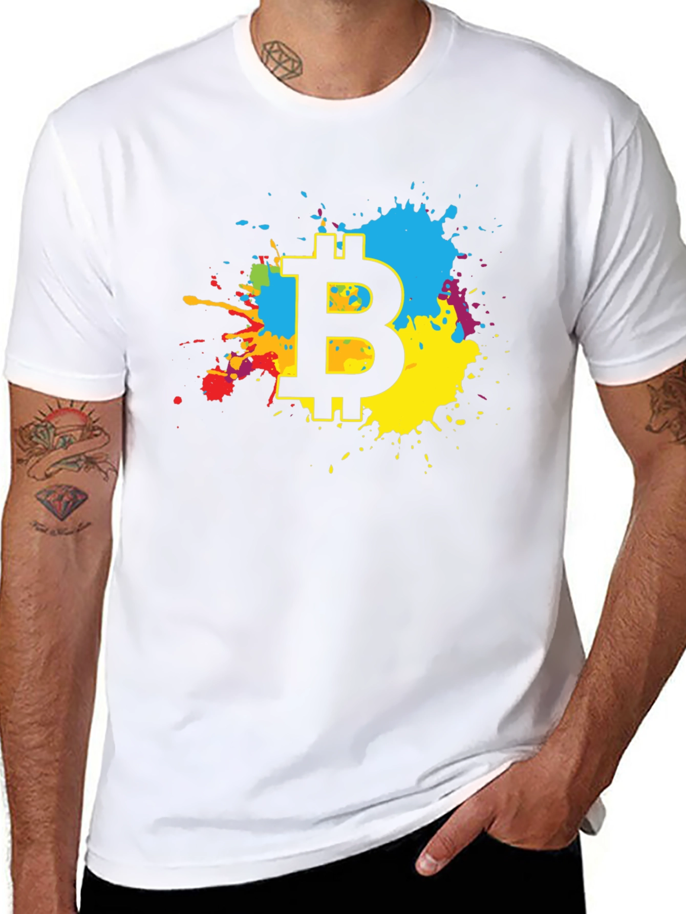Bitcoin Splash Graphic Black T-Shirt
