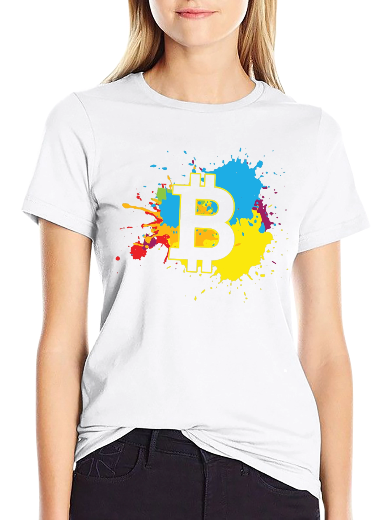 Bitcoin Splash Graphic Black T-Shirt
