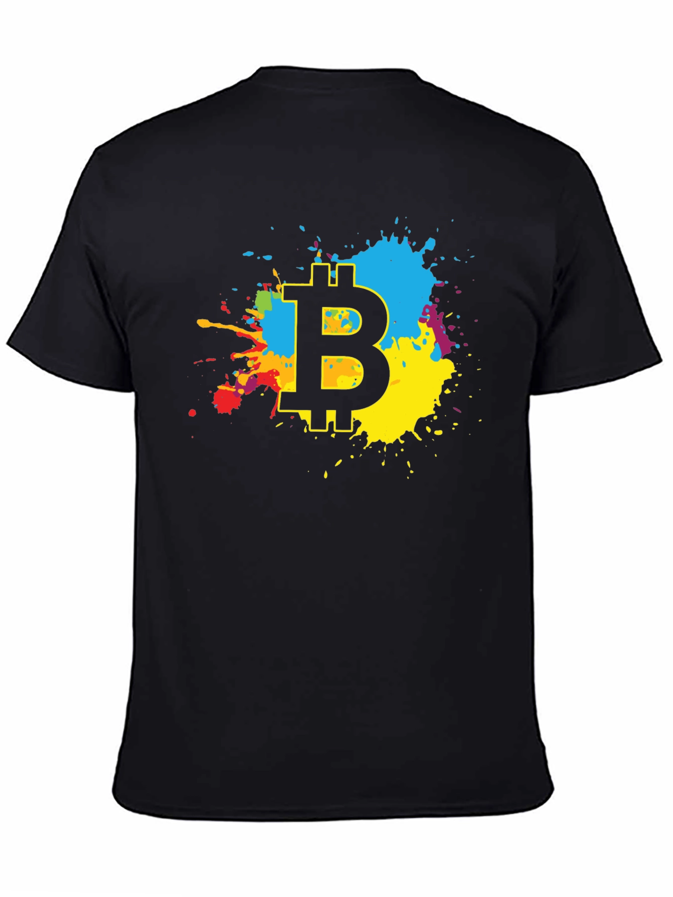 Bitcoin Splash Graphic Black T-Shirt