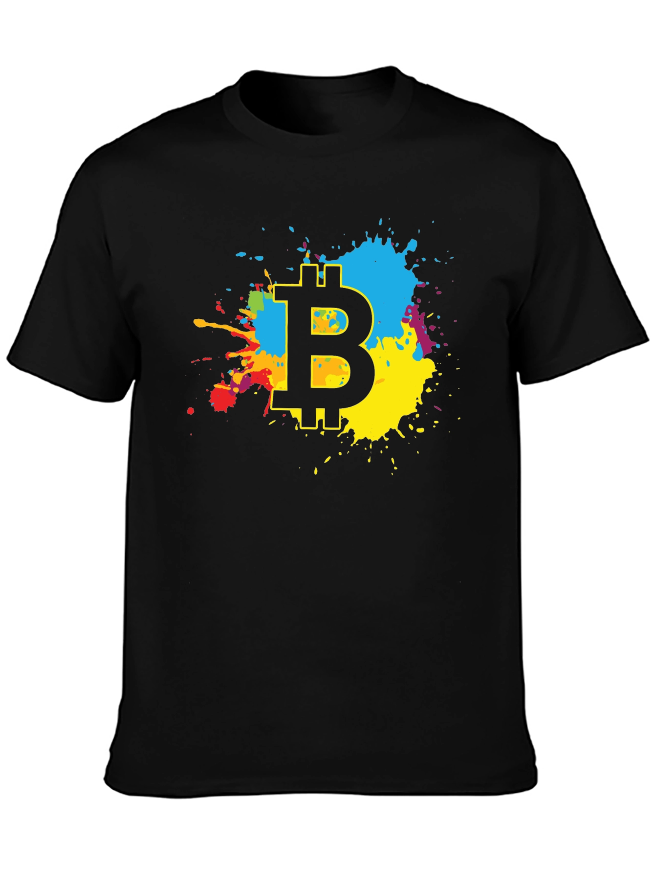 Bitcoin Splash Graphic Black T-Shirt