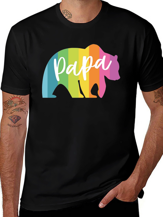 Rainbow Papa Bear Graphic Tee