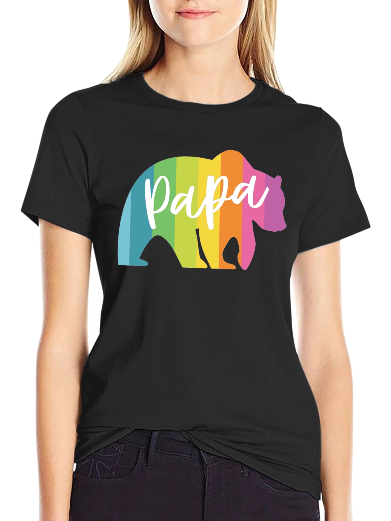 Rainbow Papa Bear Graphic Tee