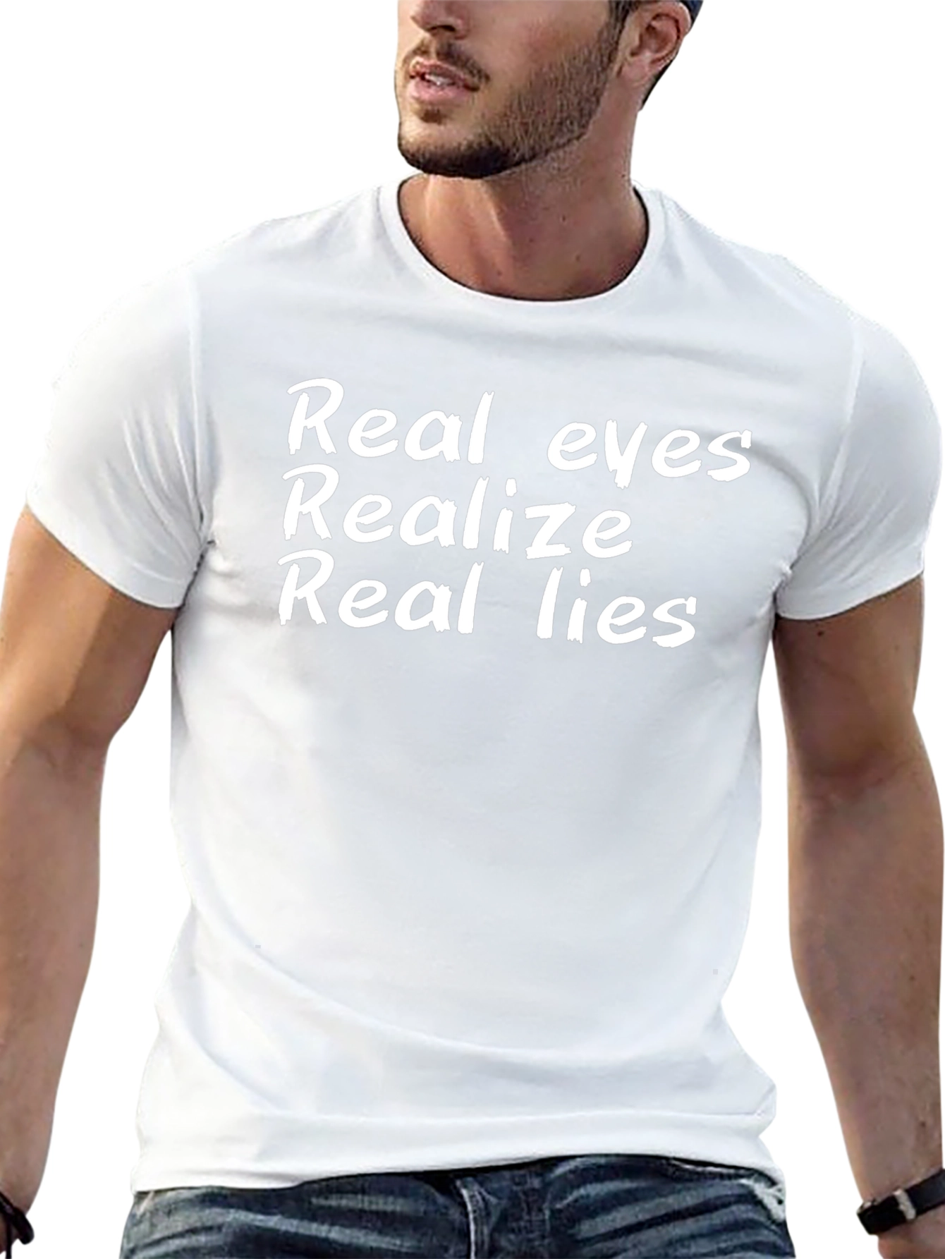 Real Eyes Realize Real Lies Black T-Shirt