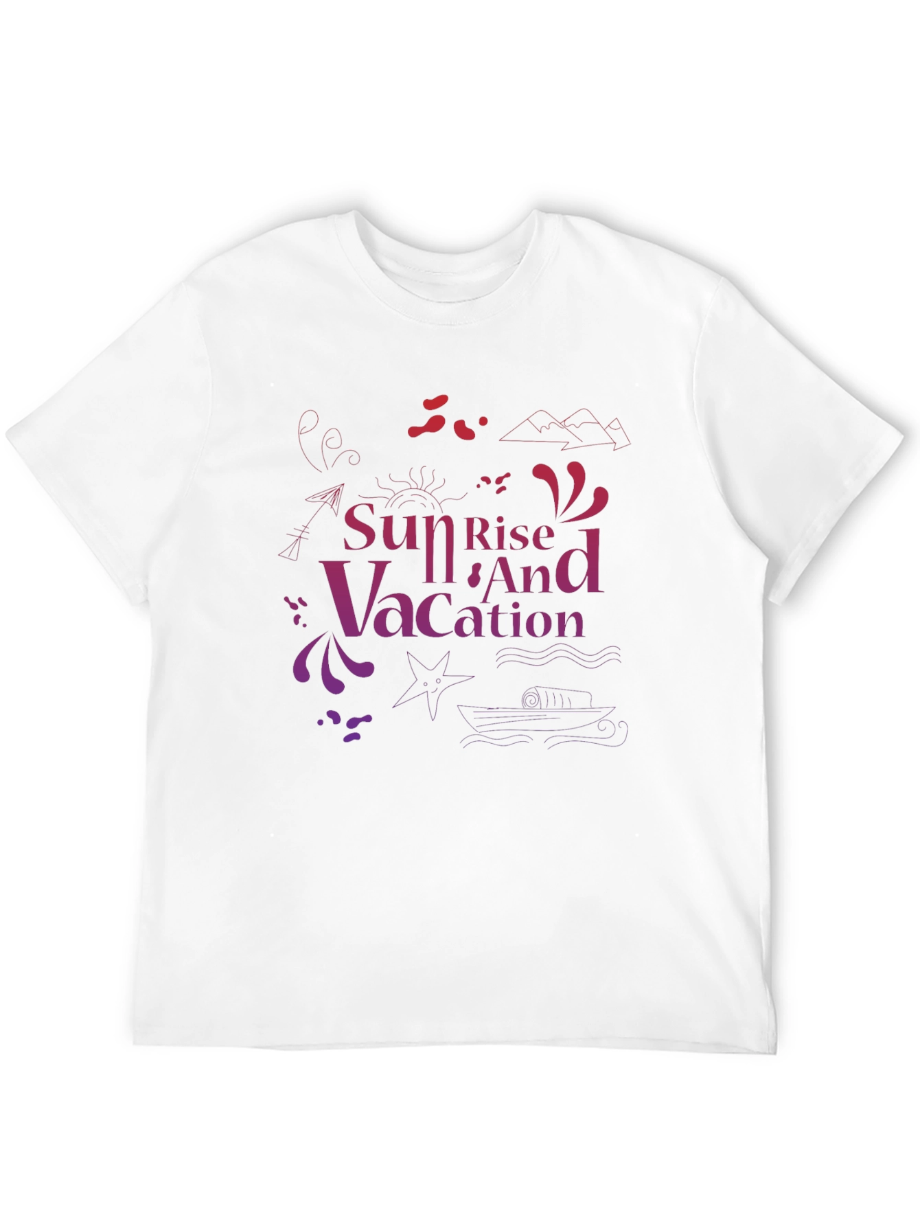 Sunset Vacation Graphic Tee - Black