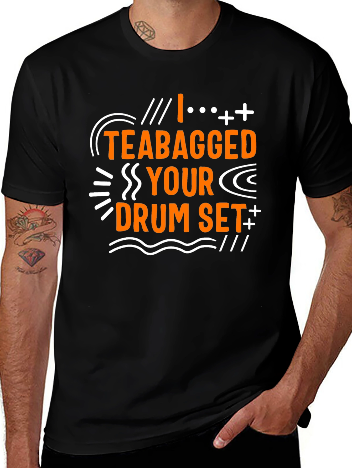 Funny I Teabagged Your Drum Set Graphic Tee
