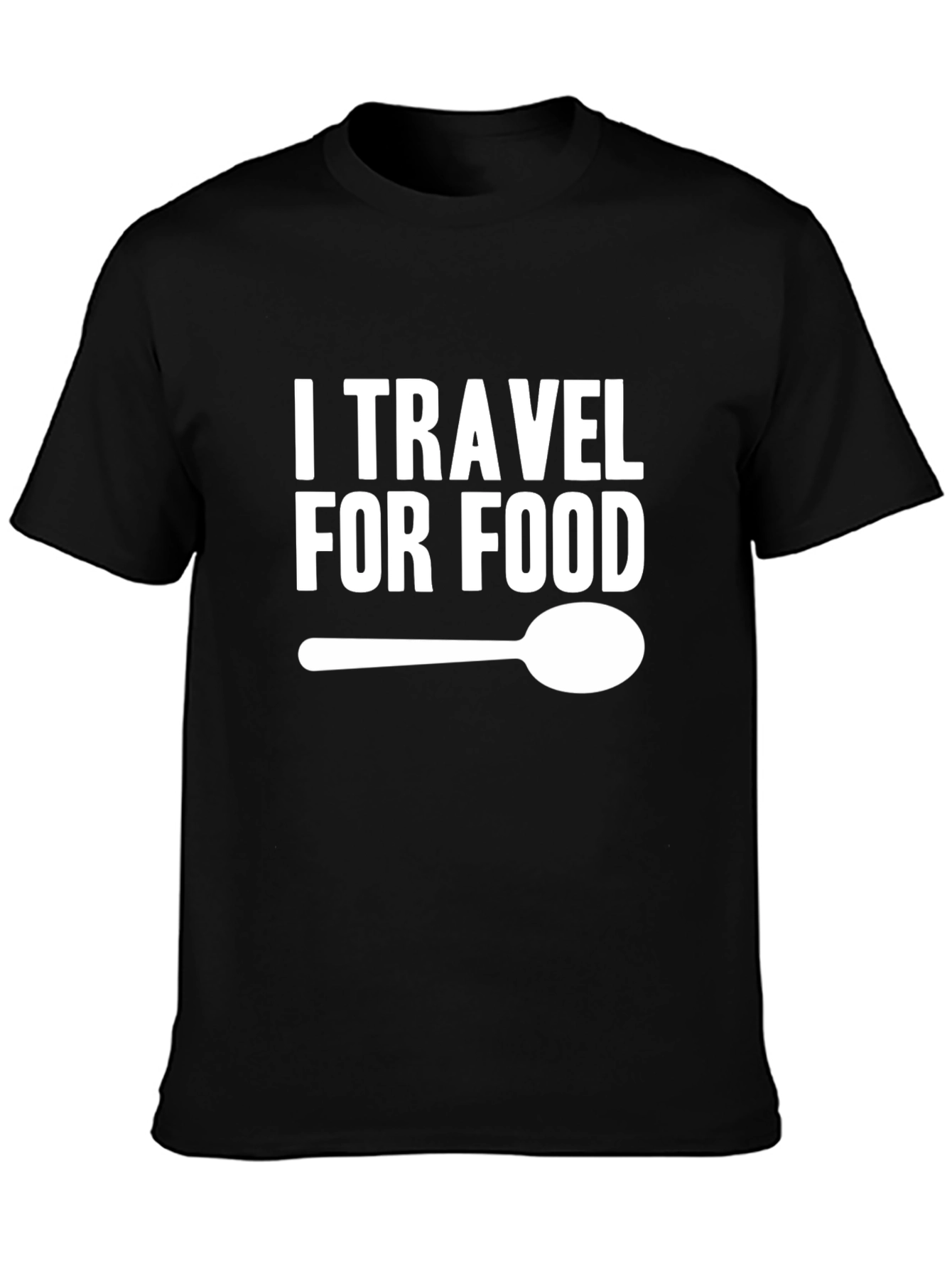 I Travel For Food Graphic T-Shirt - Black