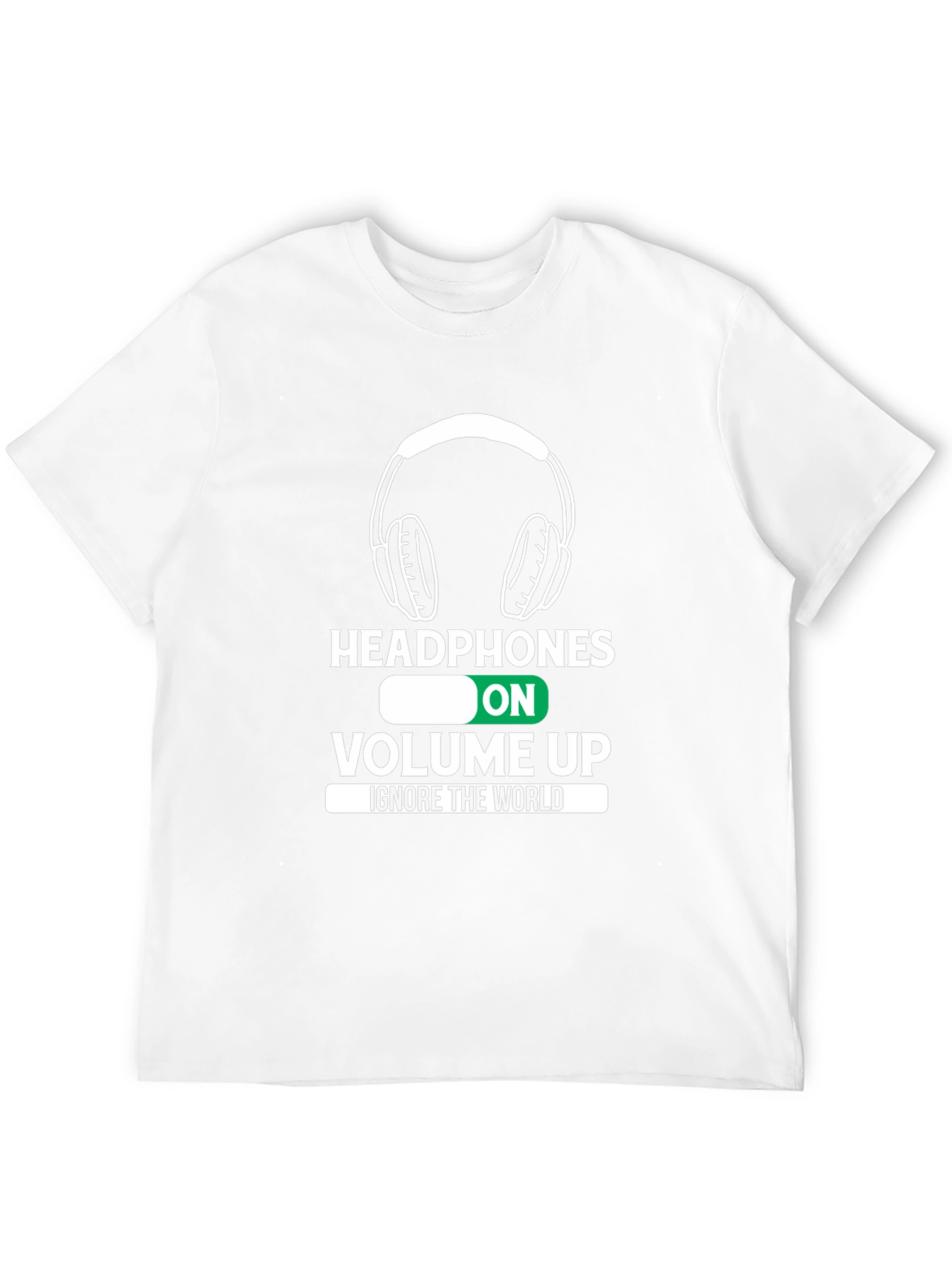 Headphones On Volume Up Black T-Shirt