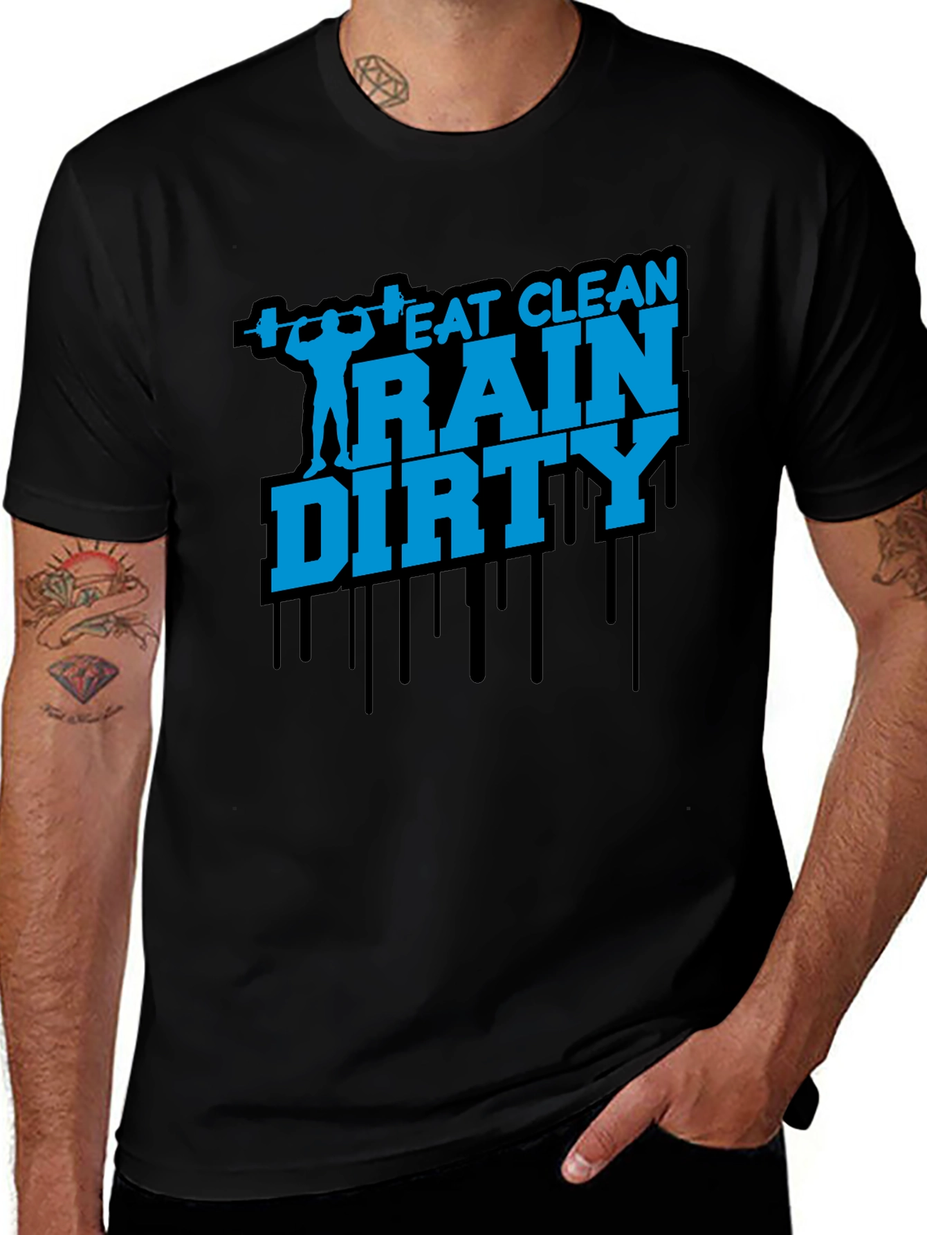 Eat Clean Train Dirty Mens Graphic Tee